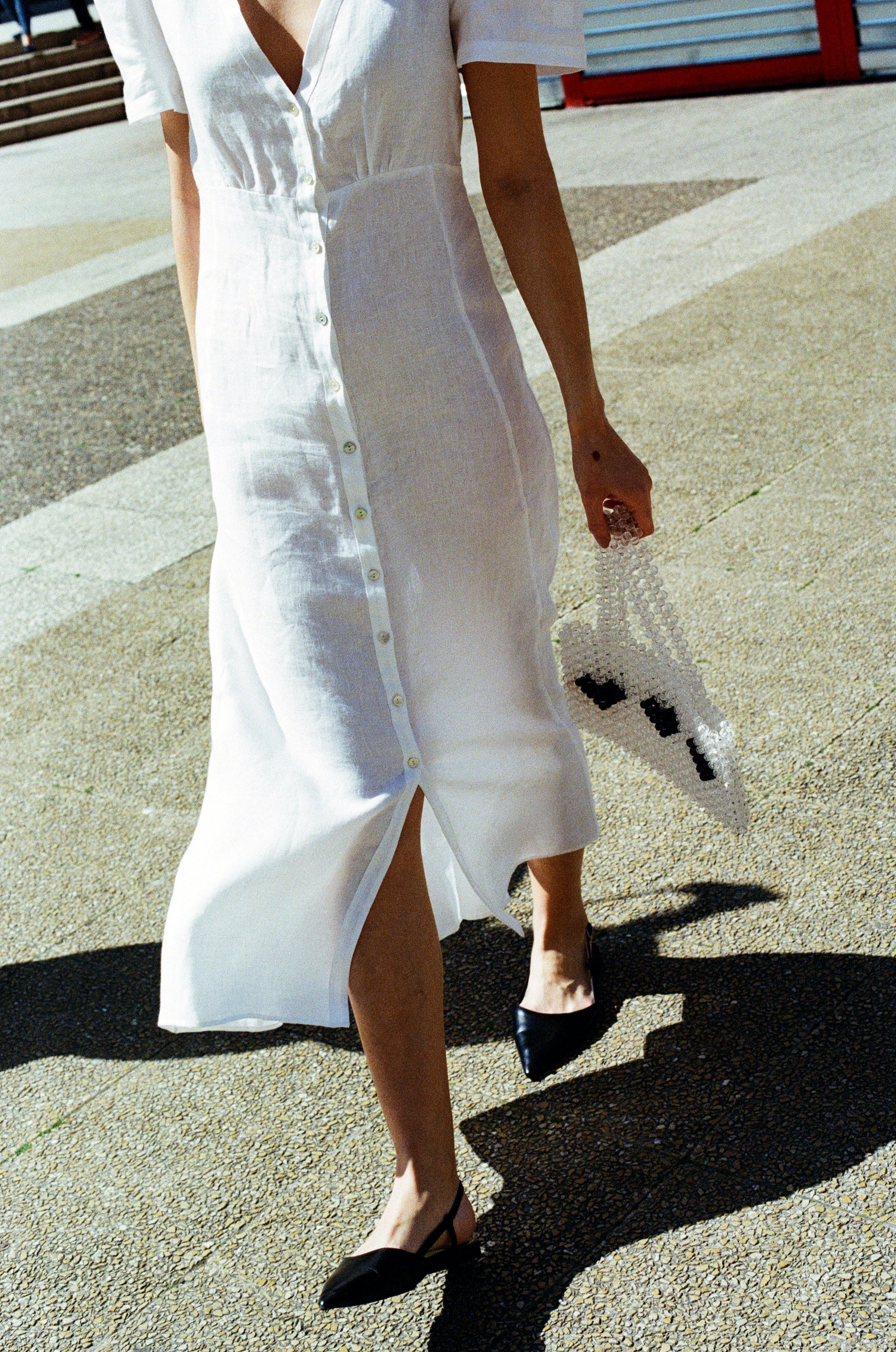 Daisy Linen Dress - White