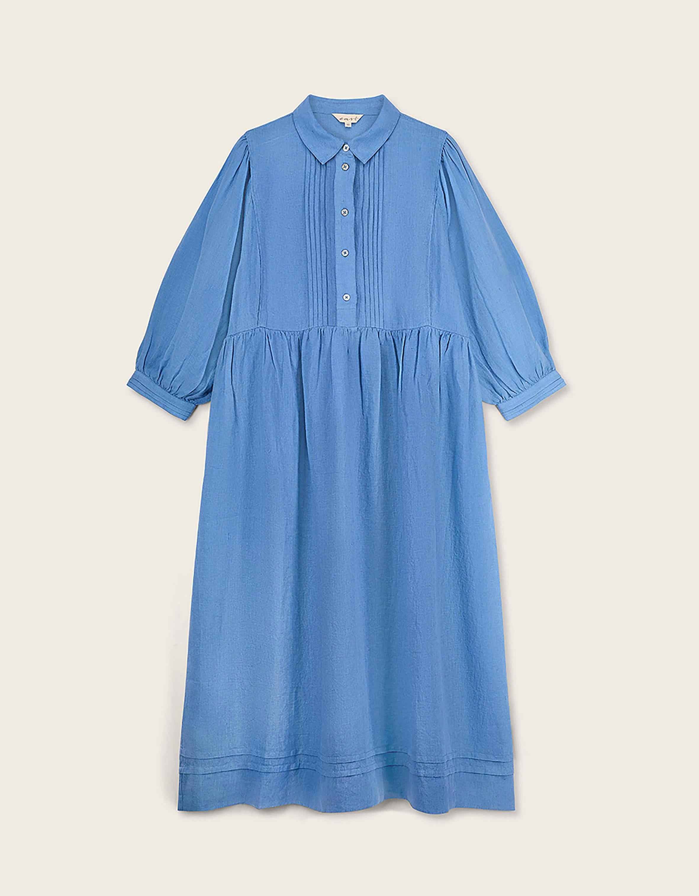 East Liza Linen Shirt Dress Blue