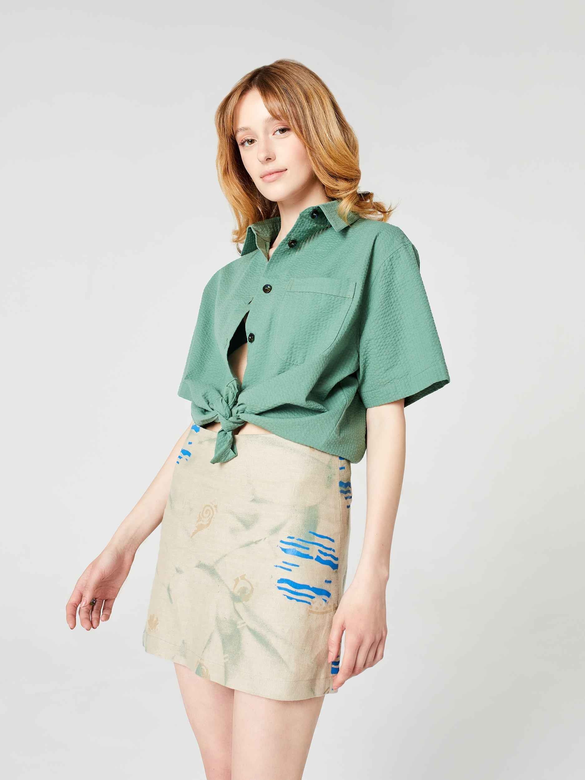 Cabane Hand-Painted Miniskirt