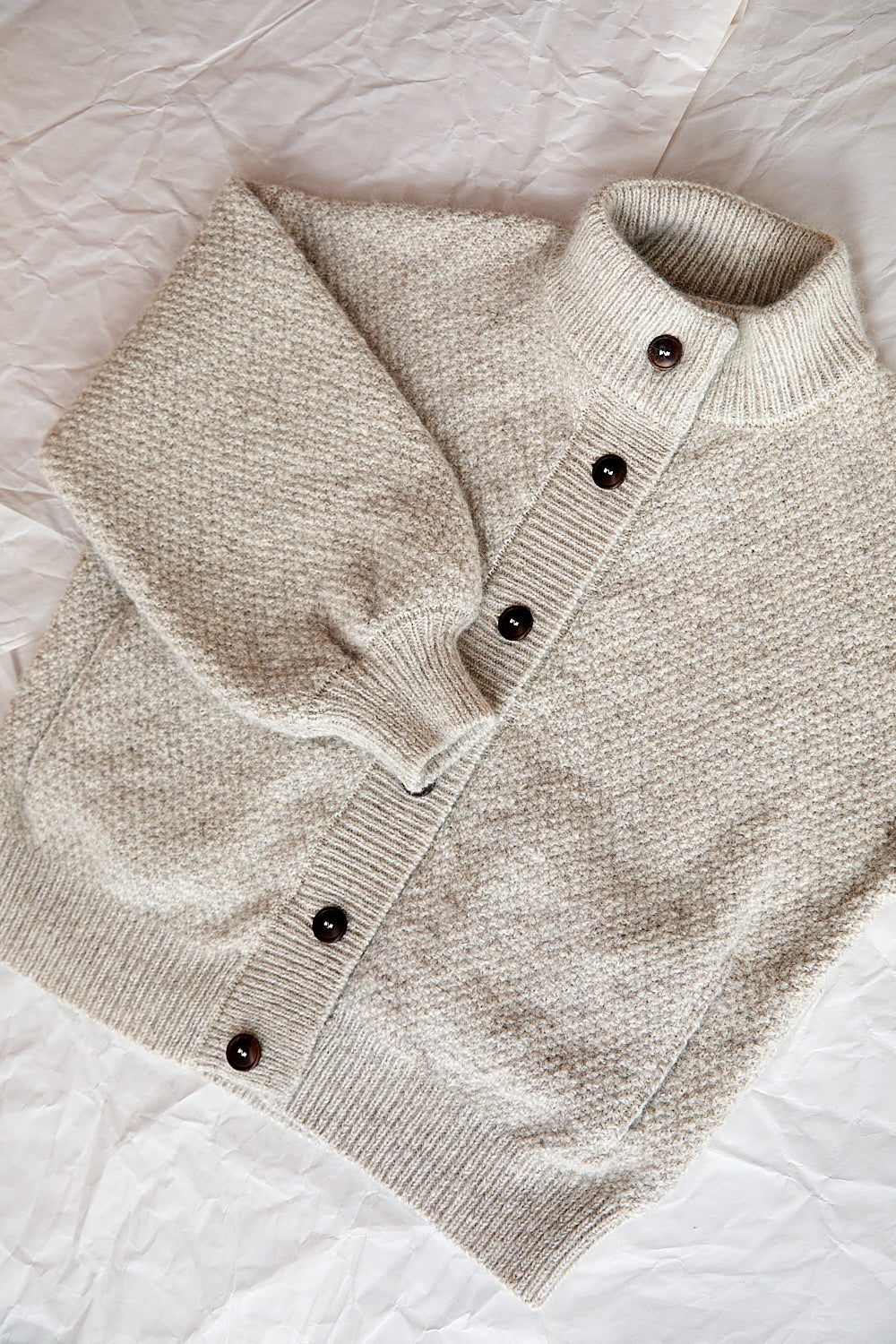 GEORGE High-Neck Jacket in Merino-Mohair Wool - Beige