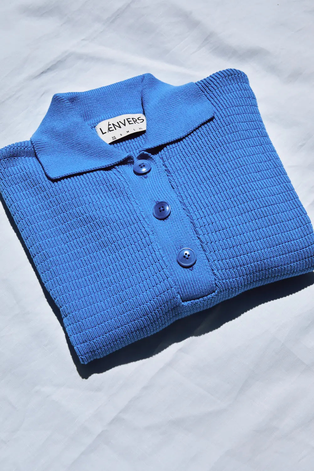 LILI Oversize Polo Shirt in Organic Cotton - Cyan Blue