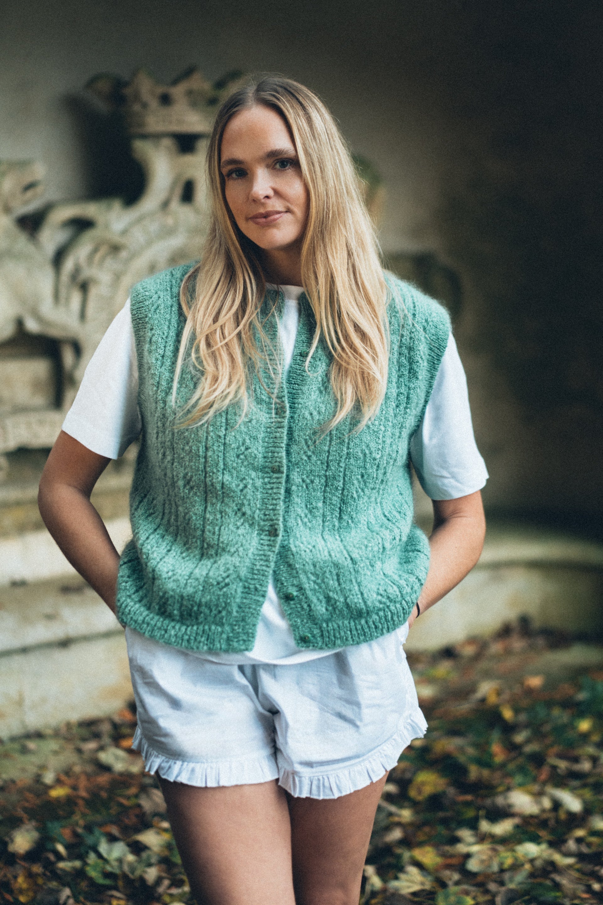 Pointelle Knit Vest - Peony Pink
