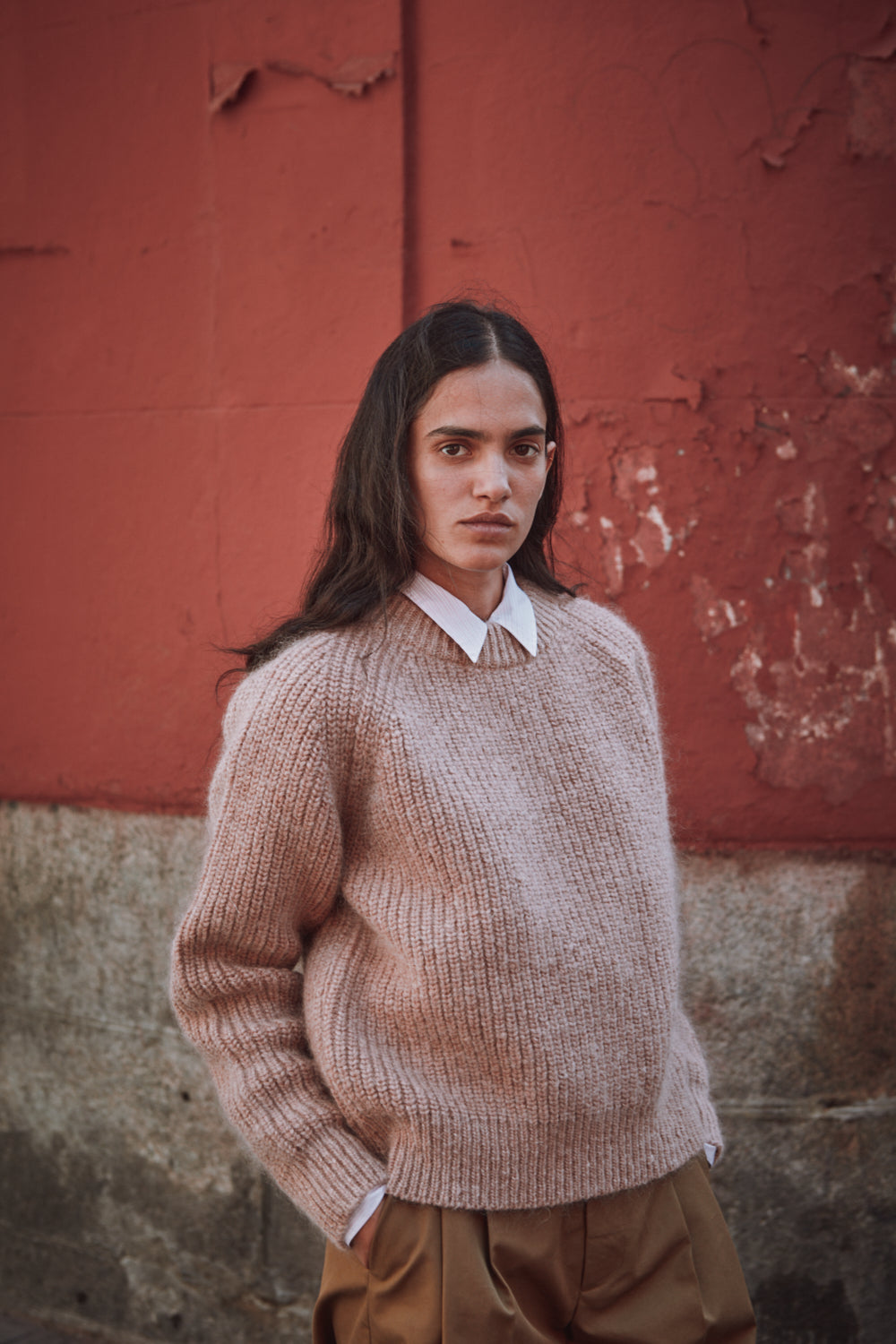 AGNES Sweater - 100% Cruelty Free Merino Mohair Wool in light pink Spanish Merino Wool sweater - L'Envers