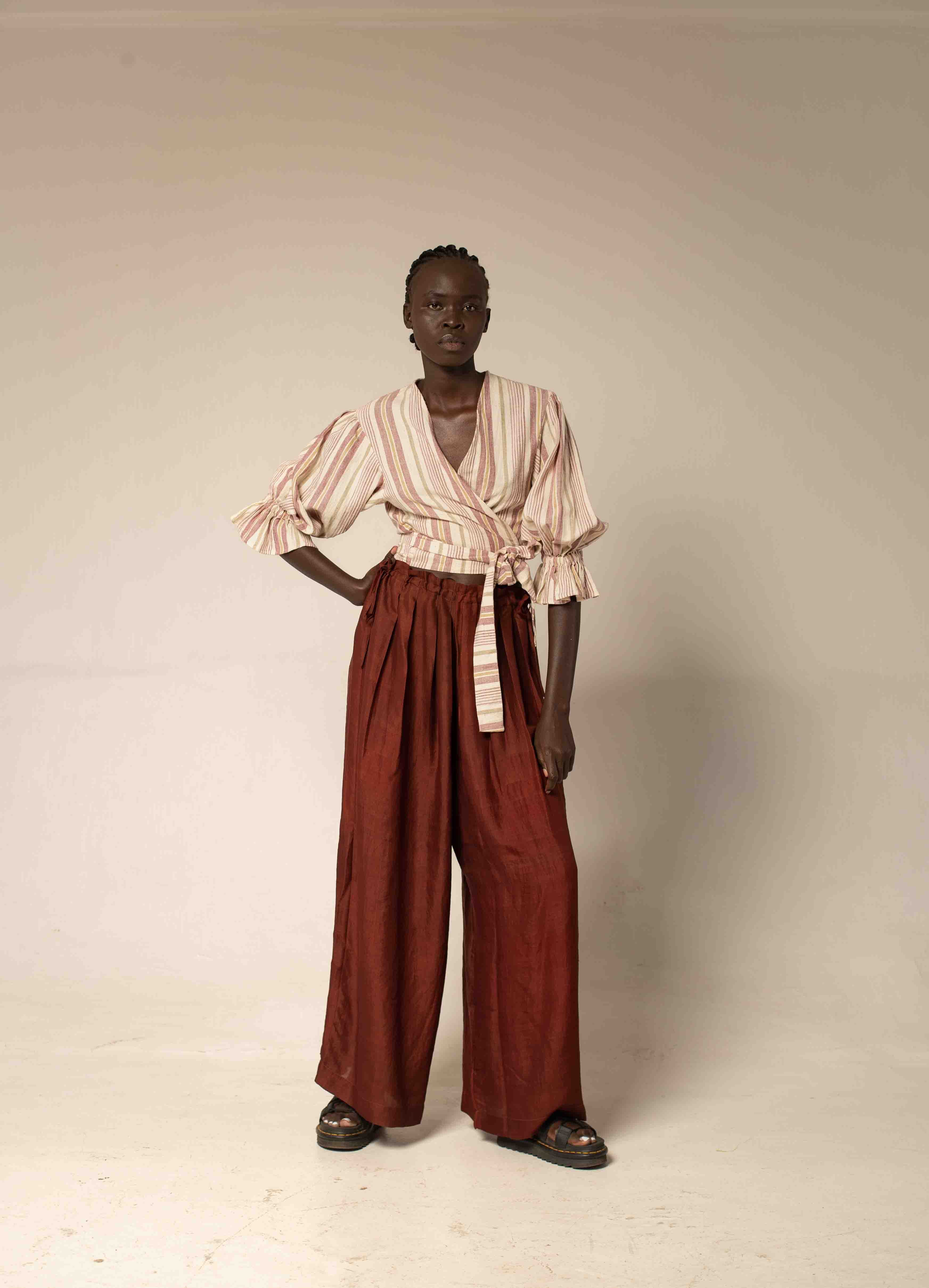 Wrap top - Sisal stripe