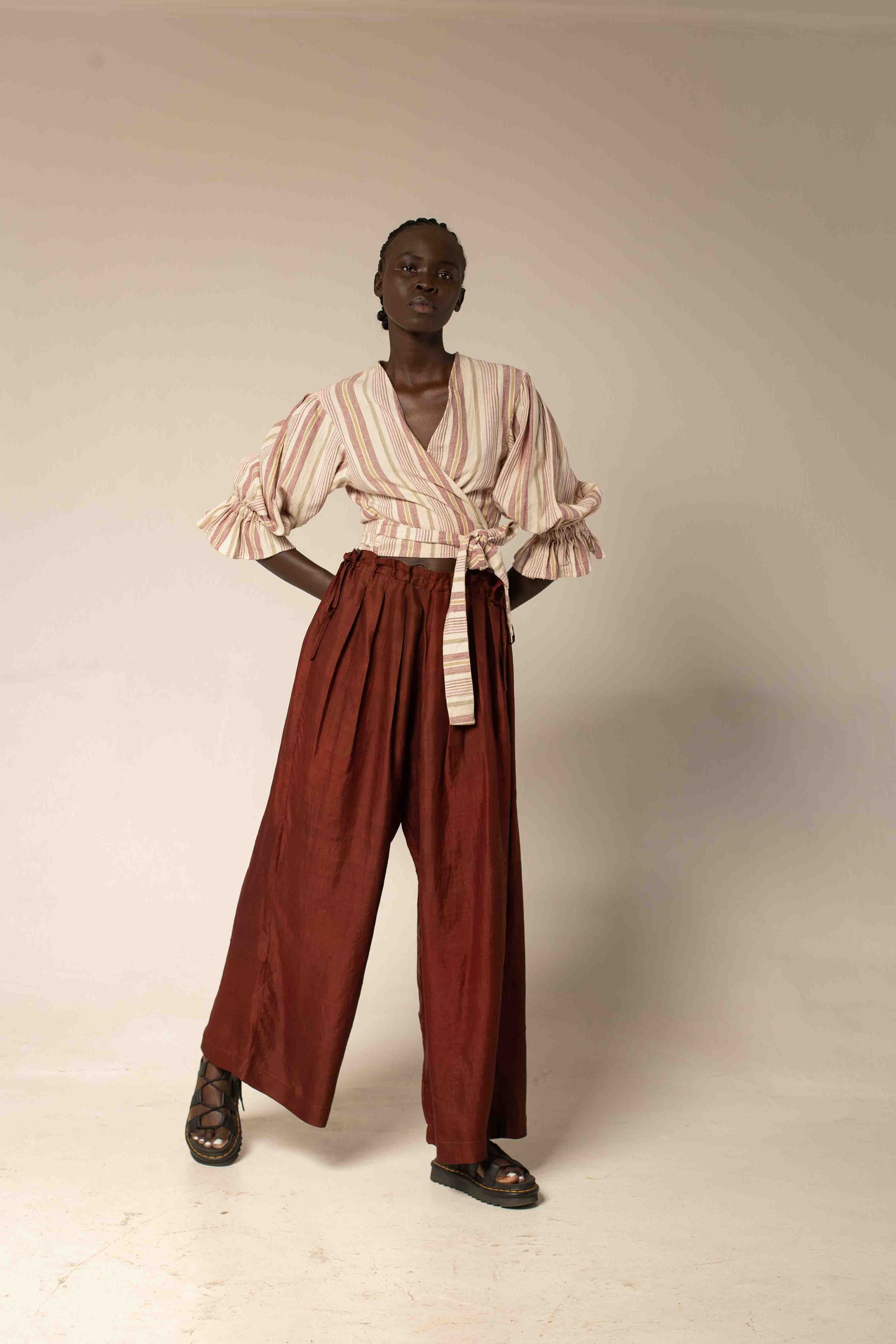 Wrap top - Sisal stripe