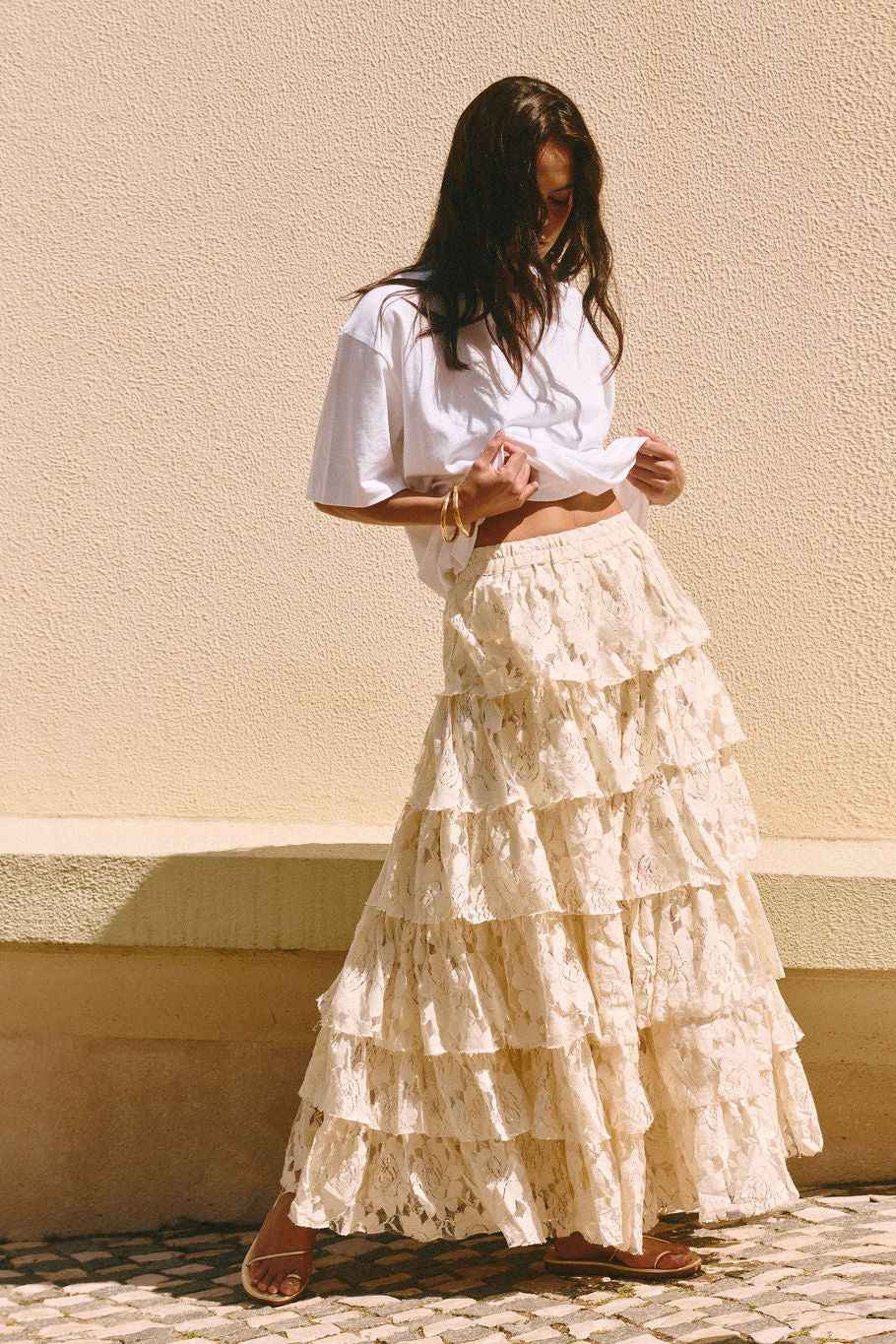 LACE UNTAMED SOUL SKIRT - NATURAL