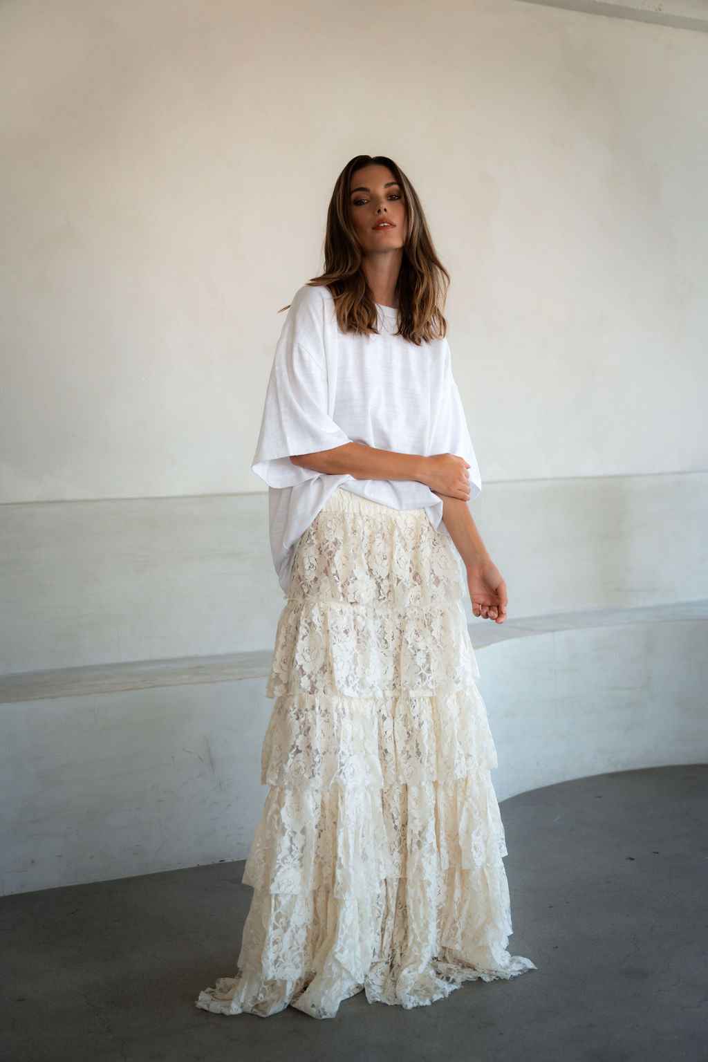 LACE UNTAMED SOUL SKIRT - NATURAL