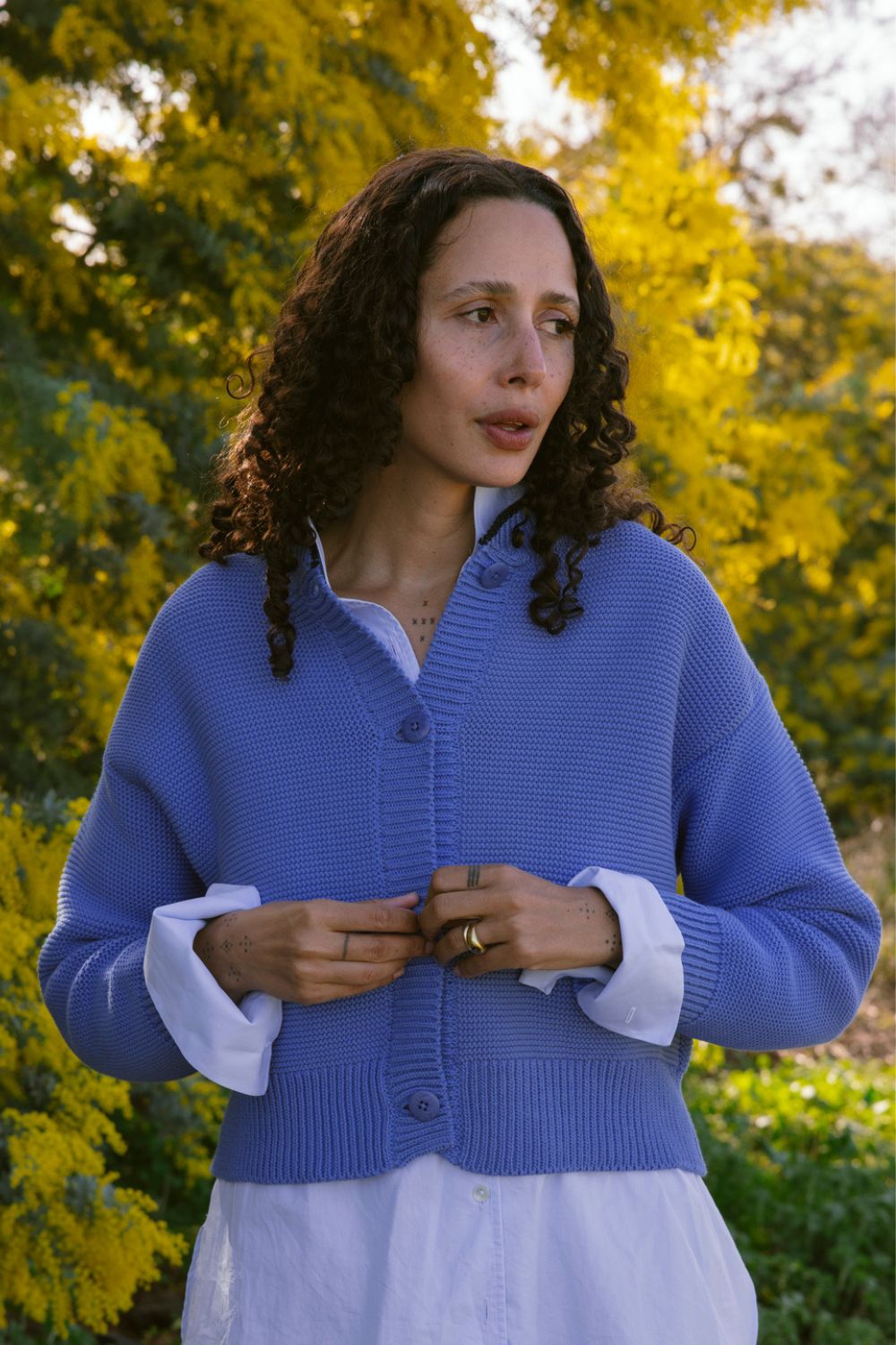 HILMA Cardigan in collab' with BLOCK SHOP - Cyan Blue