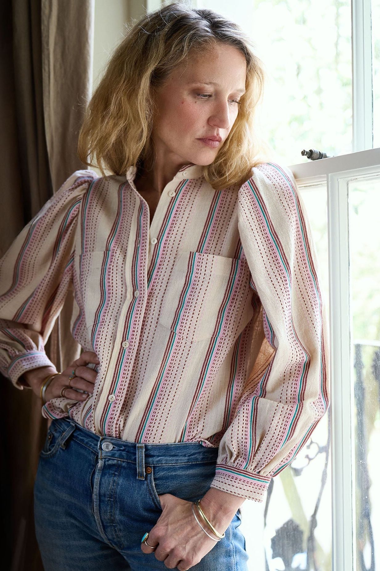 ingrid blouse | sunwash stripe