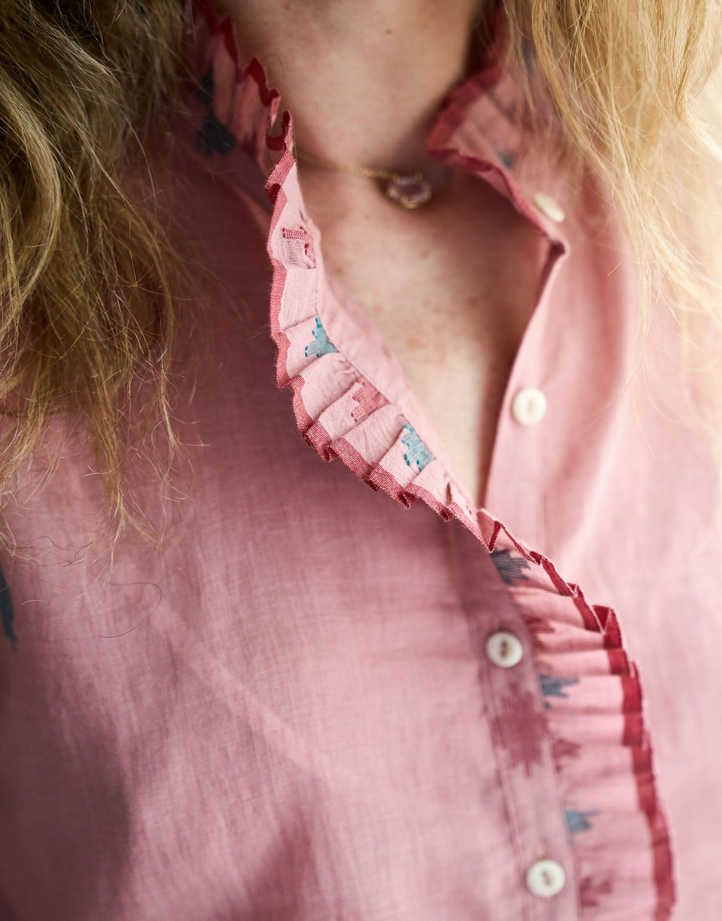 nina blouse | blush jamdani