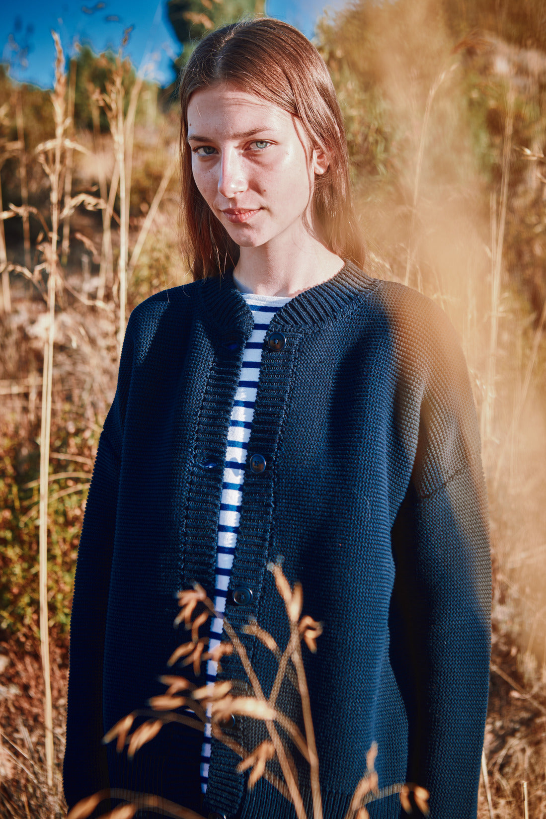 ESTELLE Teddy Jacket in Organic Cotton - Navy