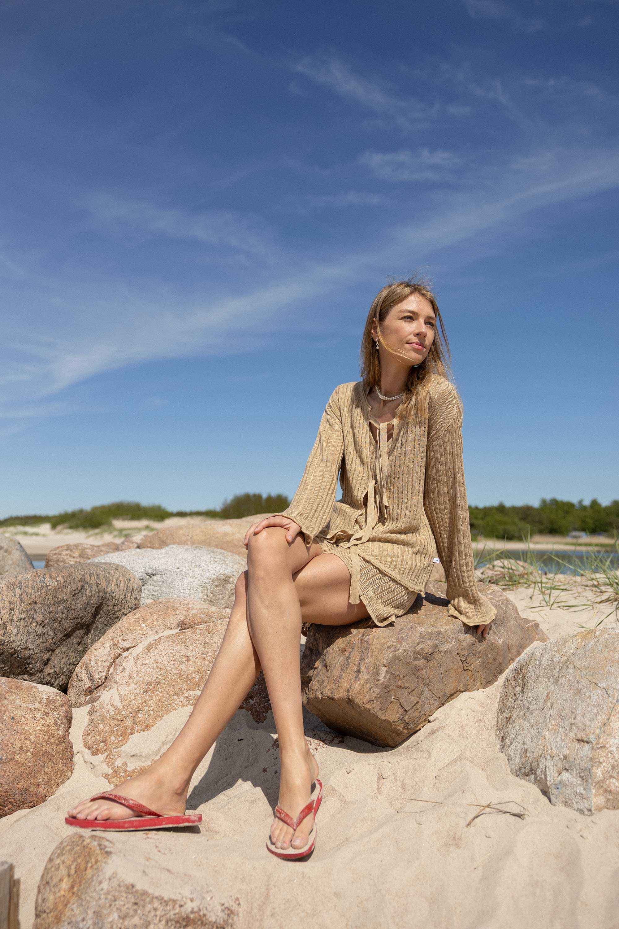Sole 100% Linen Beach Shorts Sand