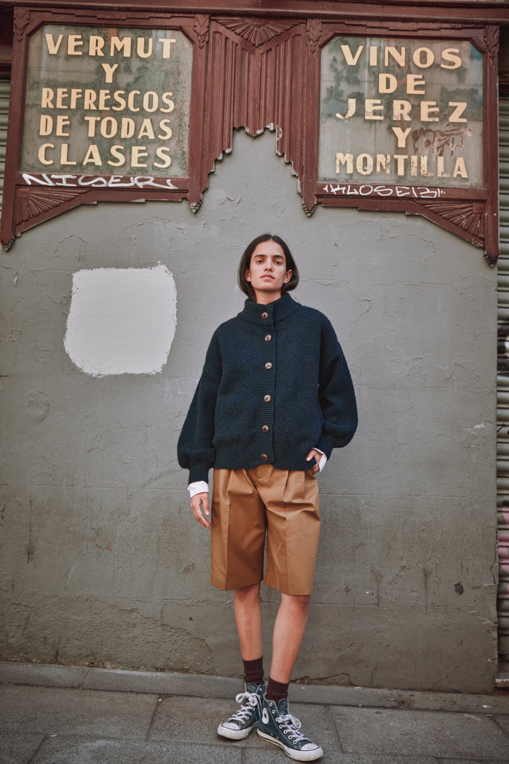 GEORGE High-Neck Jacket in Yak-Merino Wool - Midnight Blue