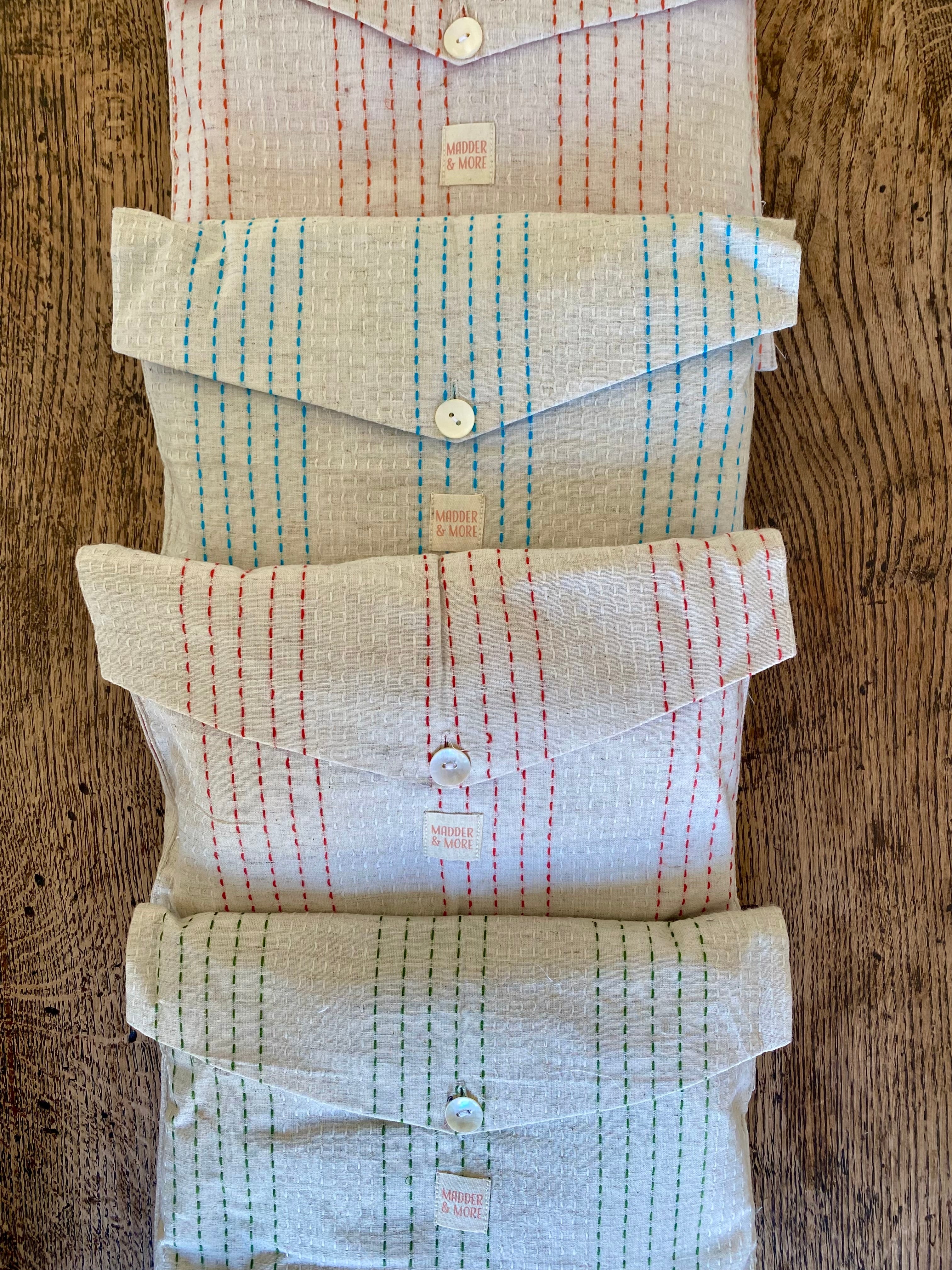 Handwoven Cotton Pyjamas - Red Stitch