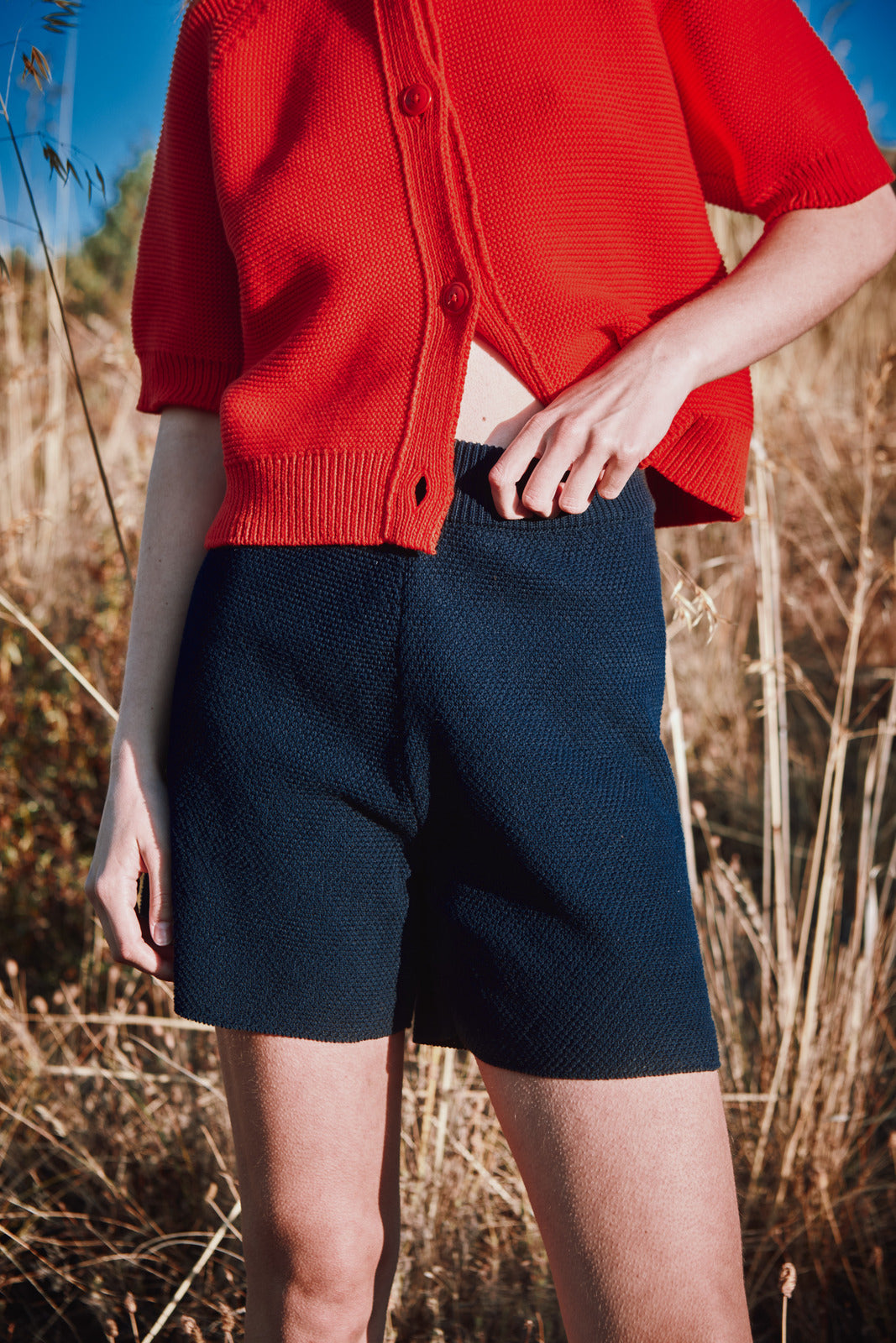 JANE Slim-Fit Shorts in Organic Cotton - Navy