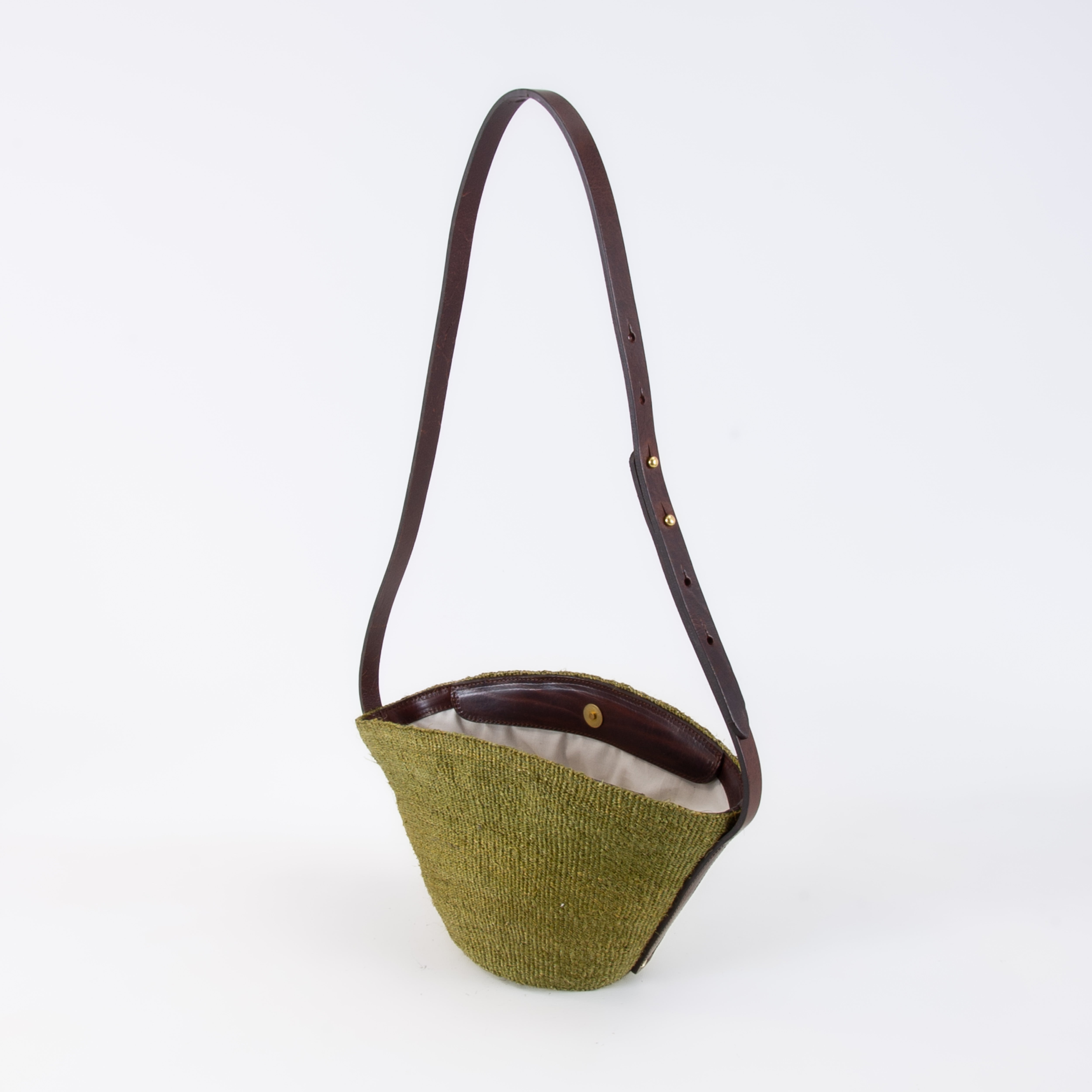 Crossbody Basket Olive & Brown