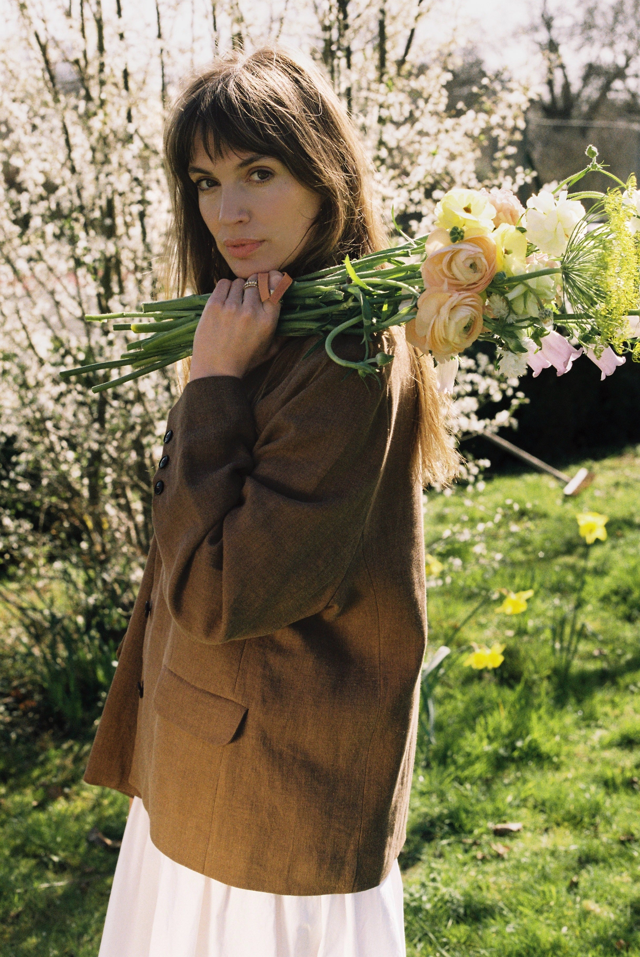 Maeve Linen Wool Blazer - Cinnamon