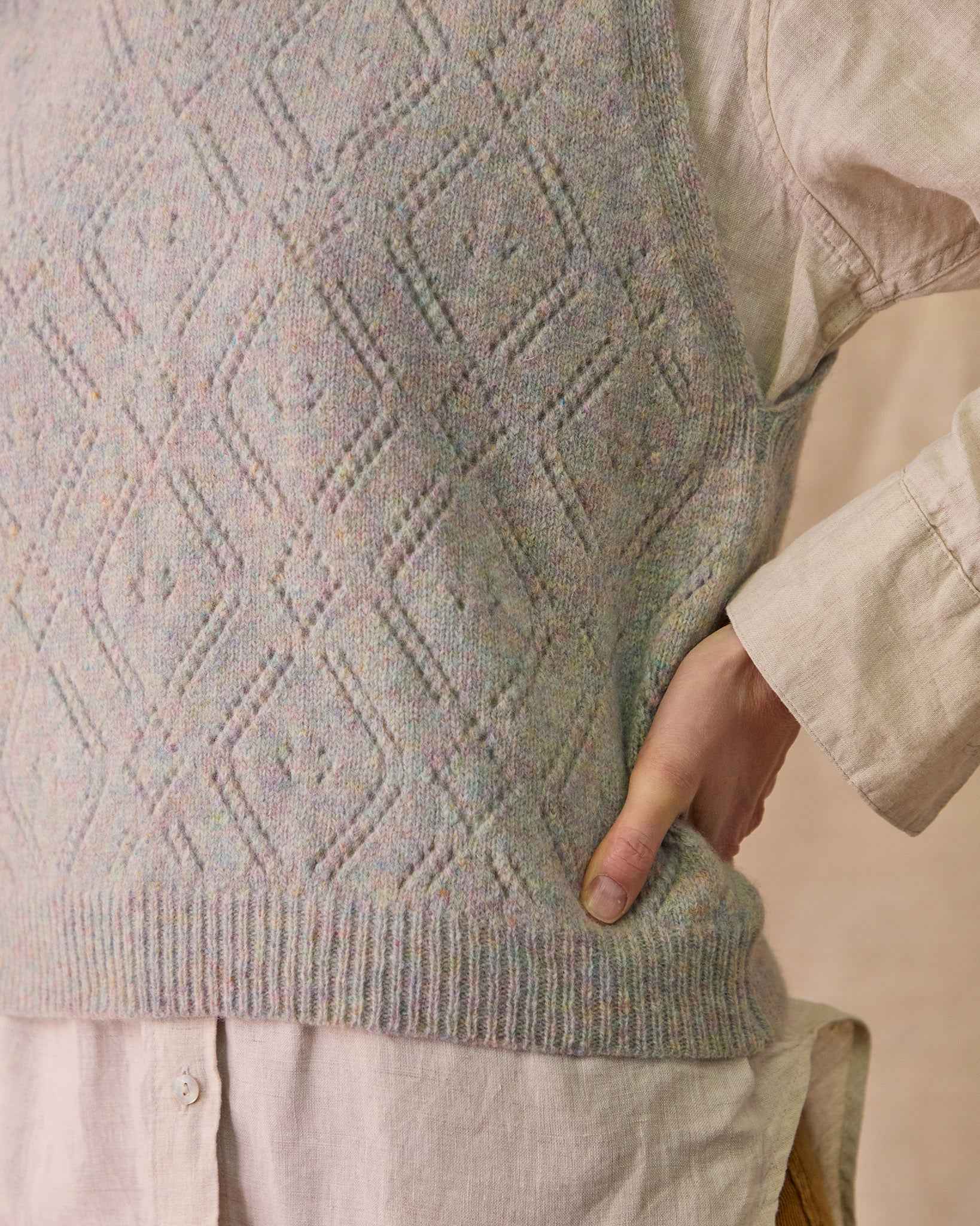 Diamond Open Knit Top | Opal