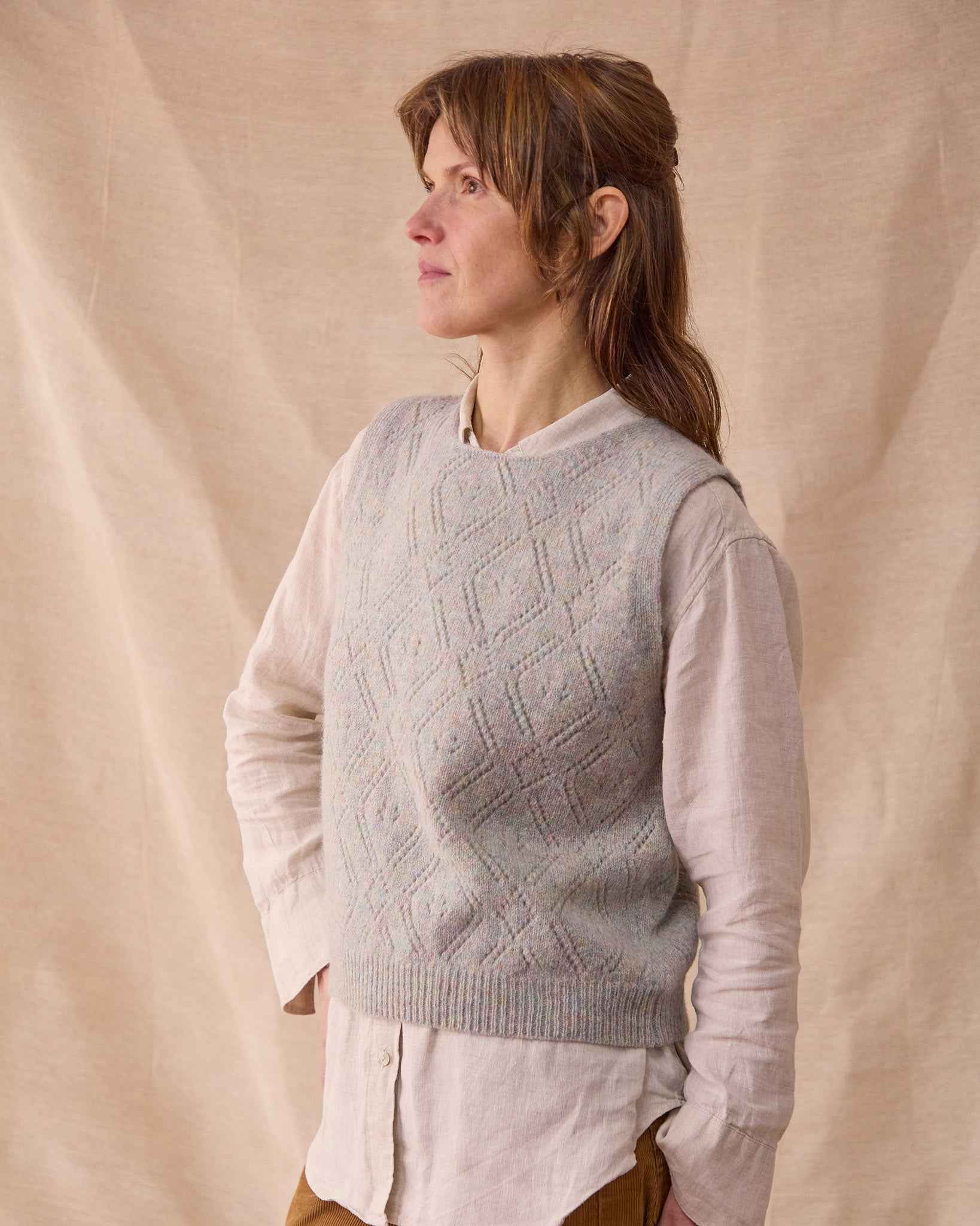 Diamond Open Knit Top | Opal