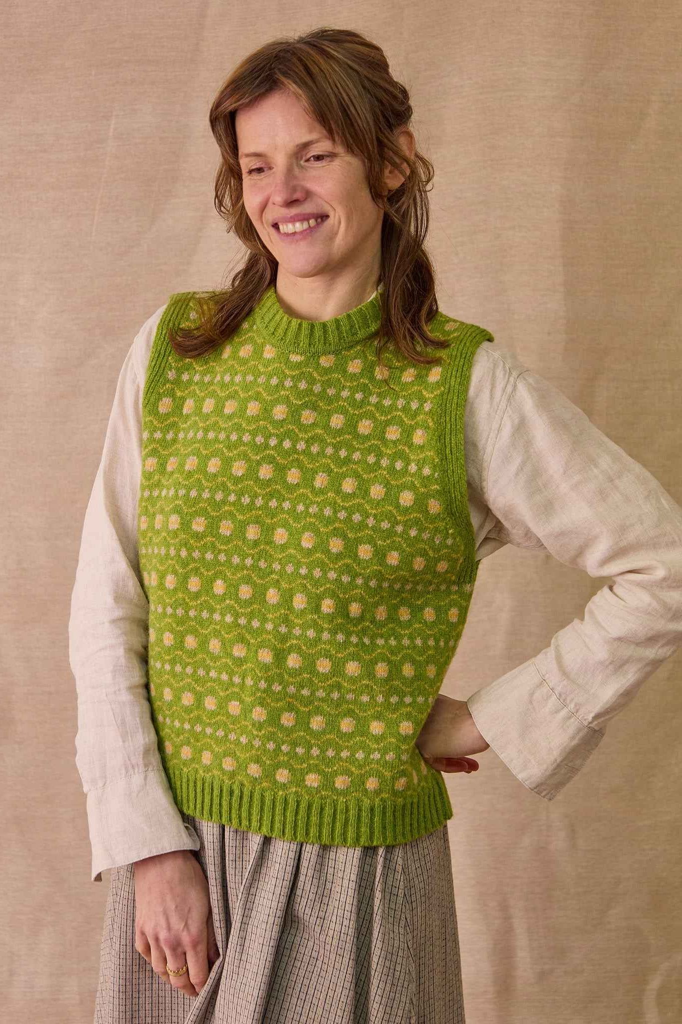 Fair Isle Vest | Chartreuse