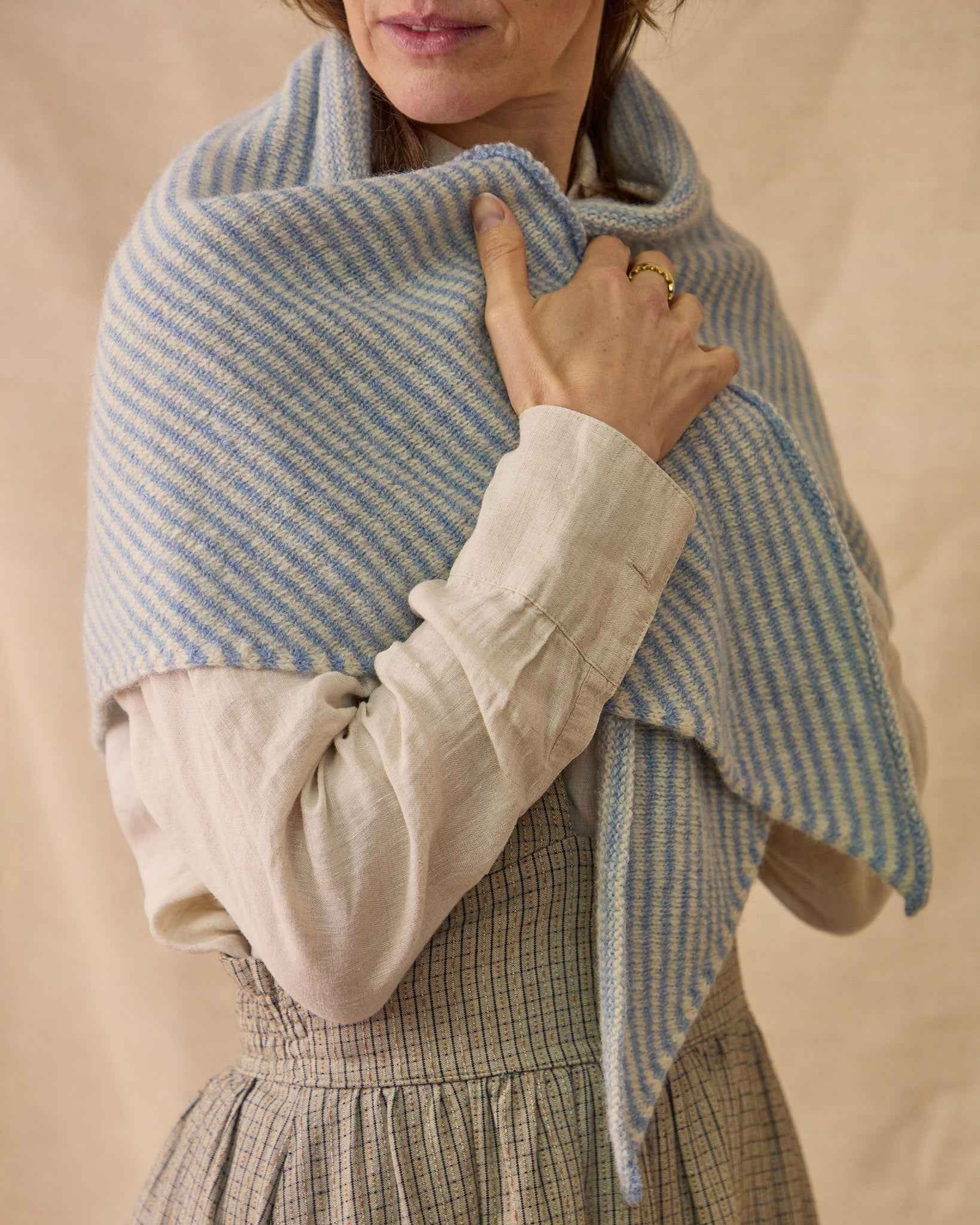 Triangle Scarf | Pale Blue Stripe