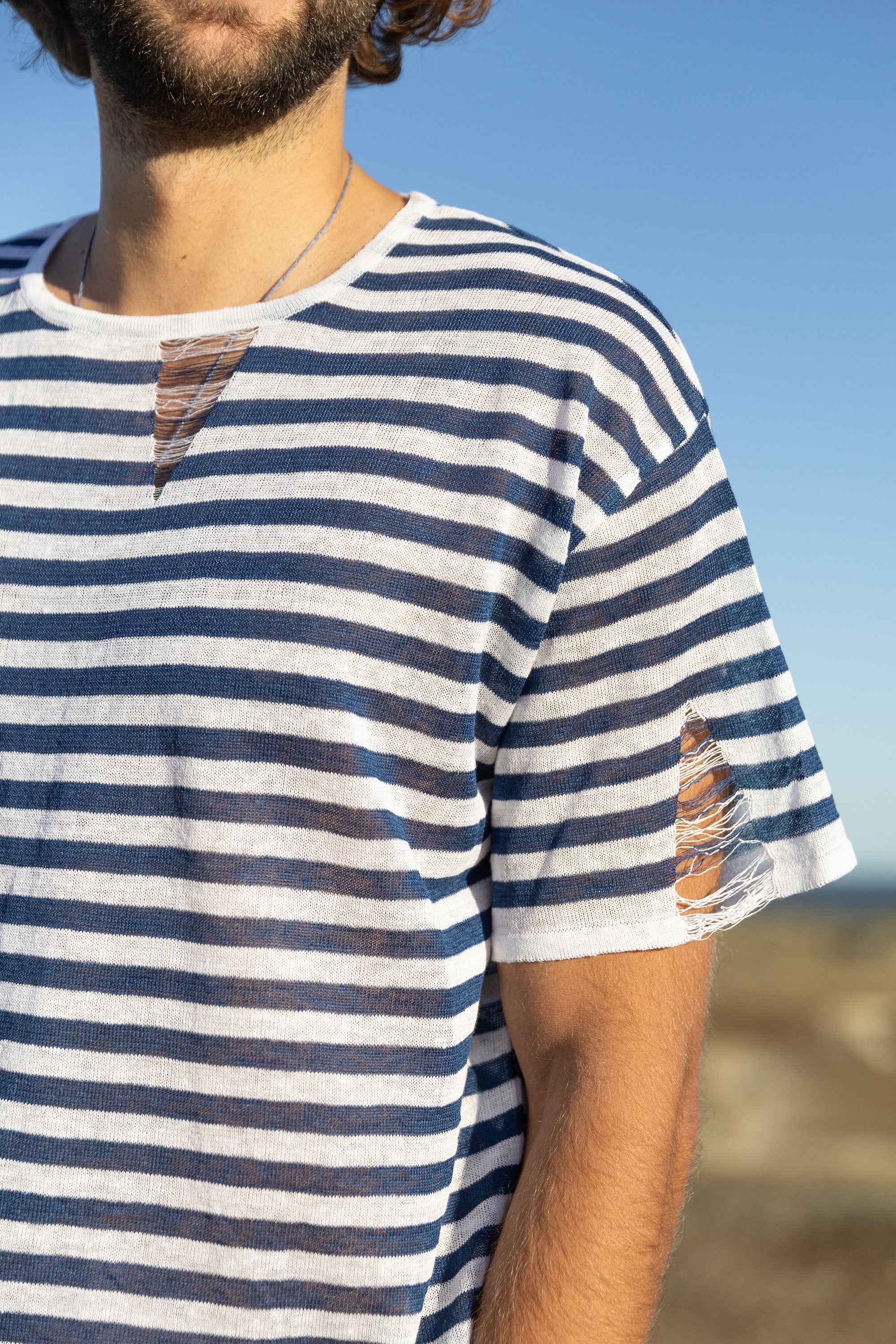 Energia 100% Linen T-shirt Navy *Unisex*