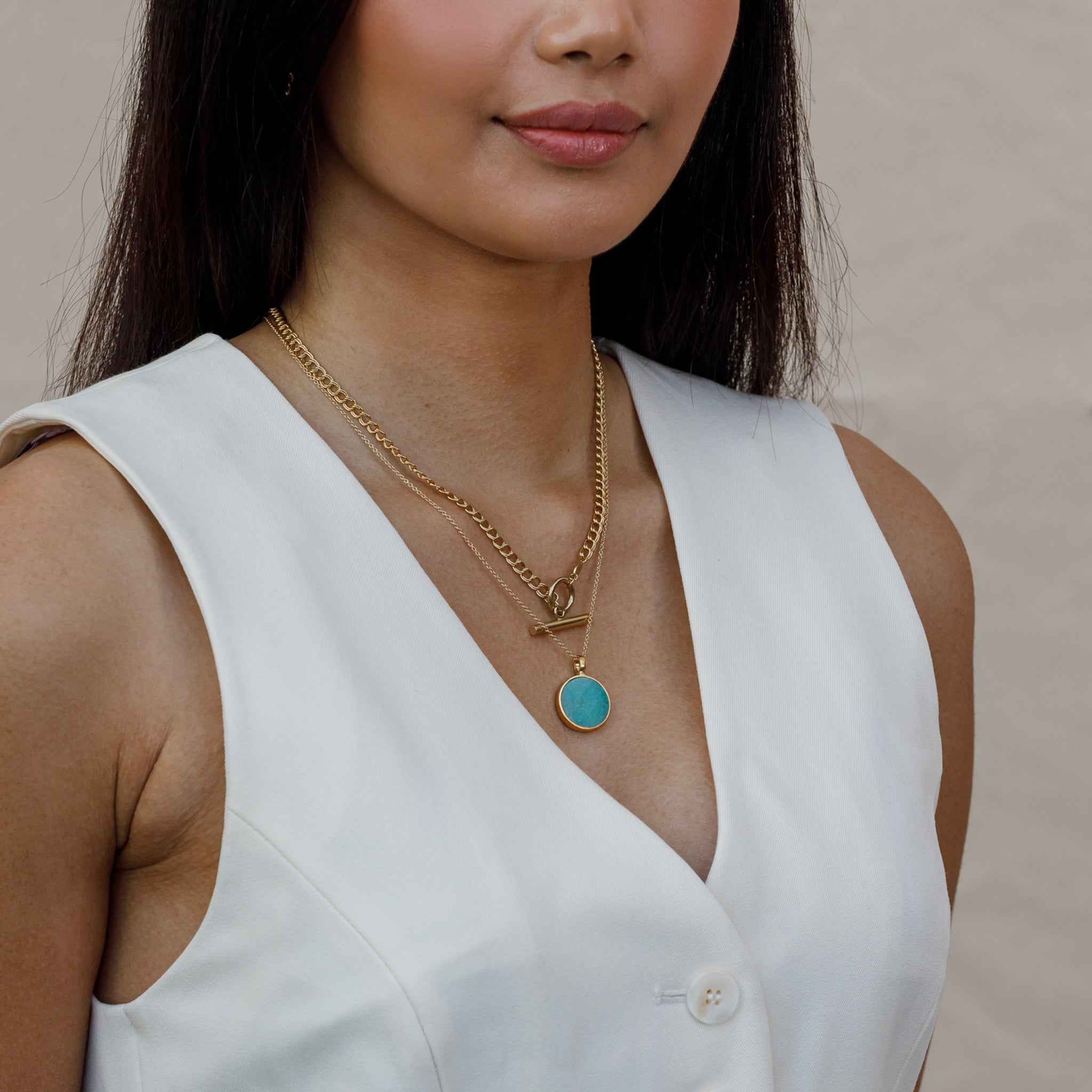 Amazonite Porthole Necklace