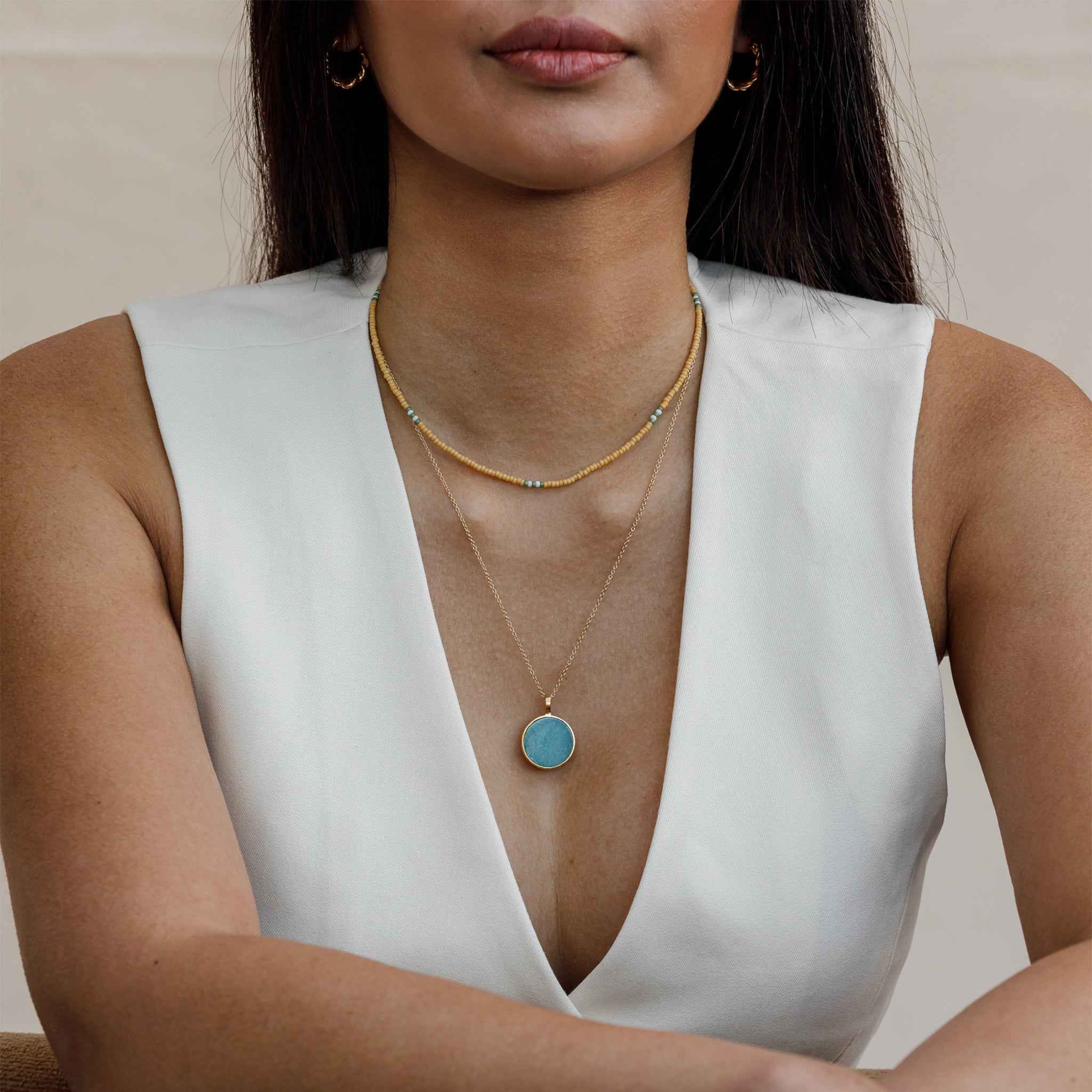 Amazonite Porthole Necklace