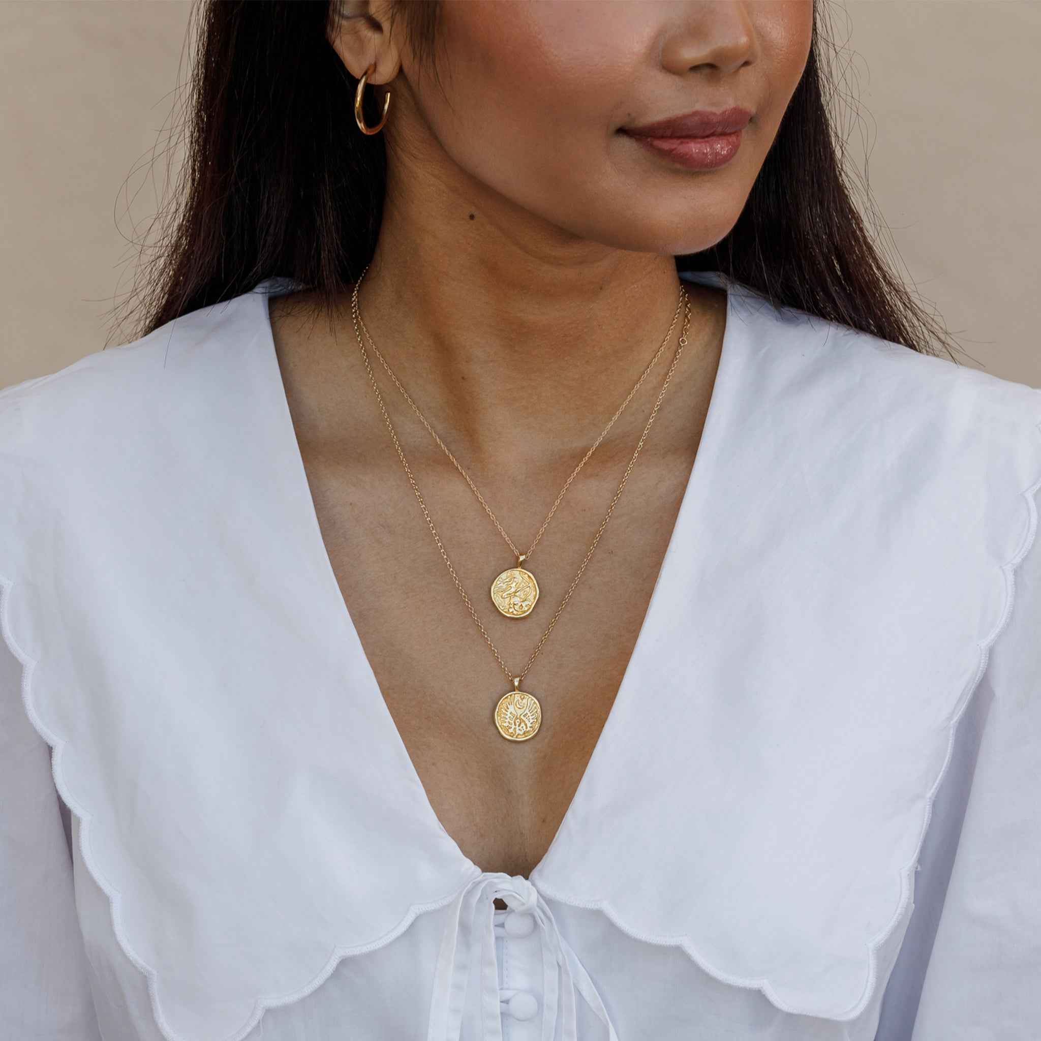 Libra Zodiac Coin Pendant Necklace
