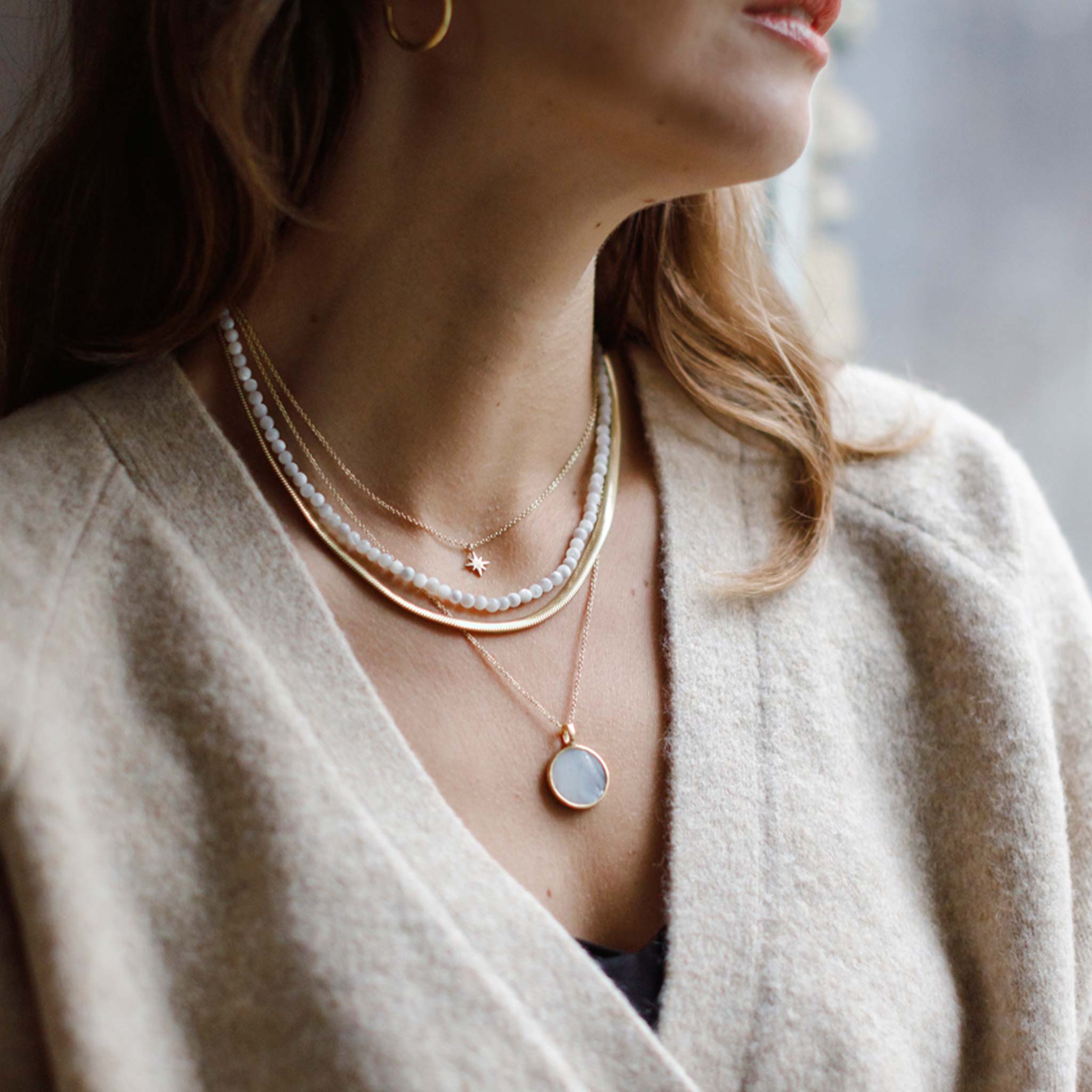 Mother of Pearl Porthole Necklace