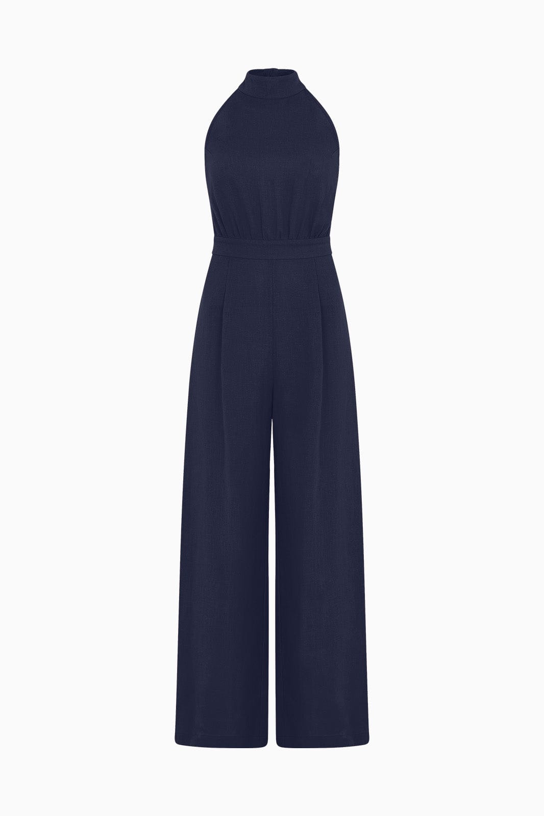 The Sofia Halterneck Jumpsuit in navy blue