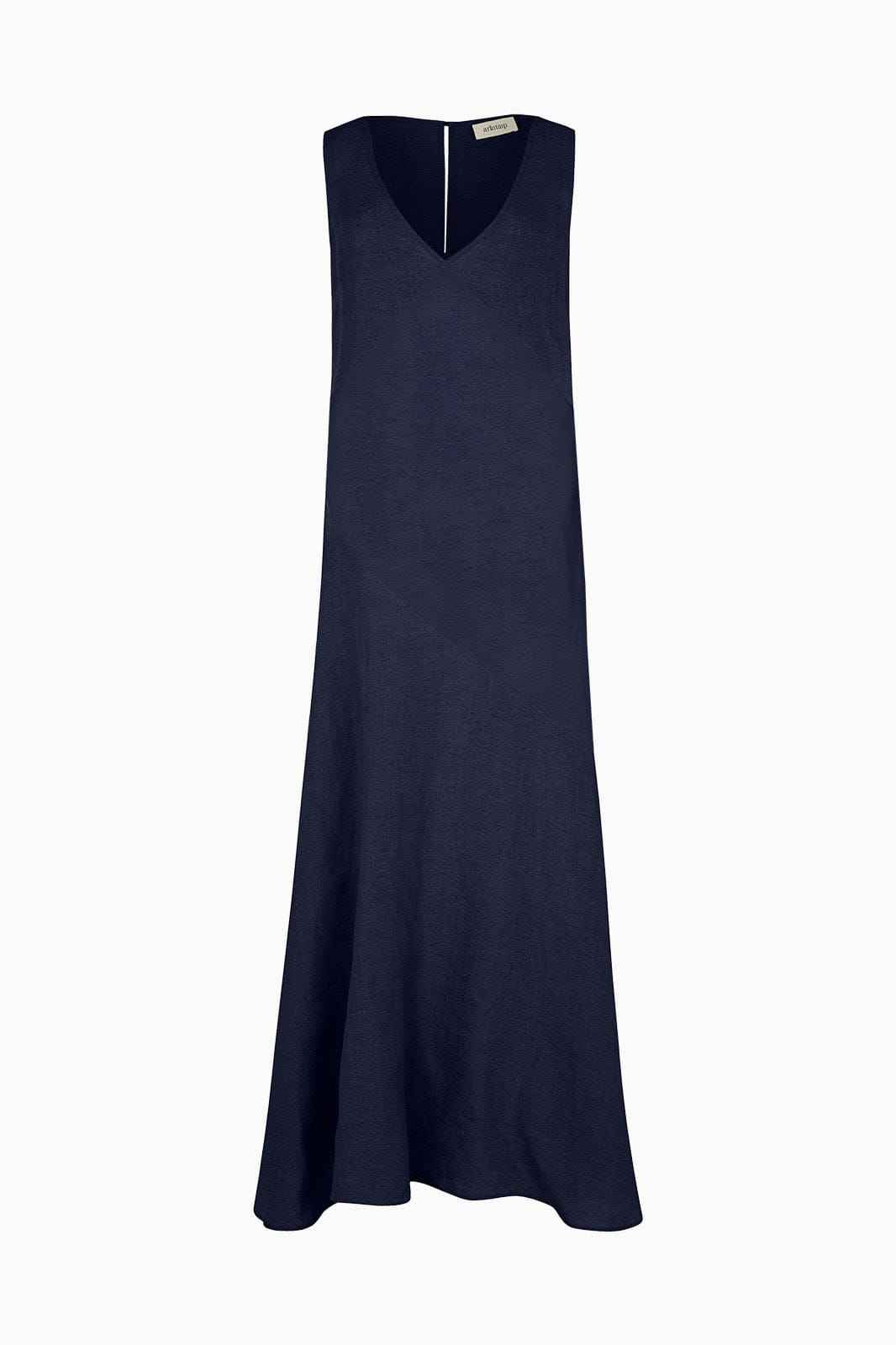 The Athena Maxi Dress in navy blue
