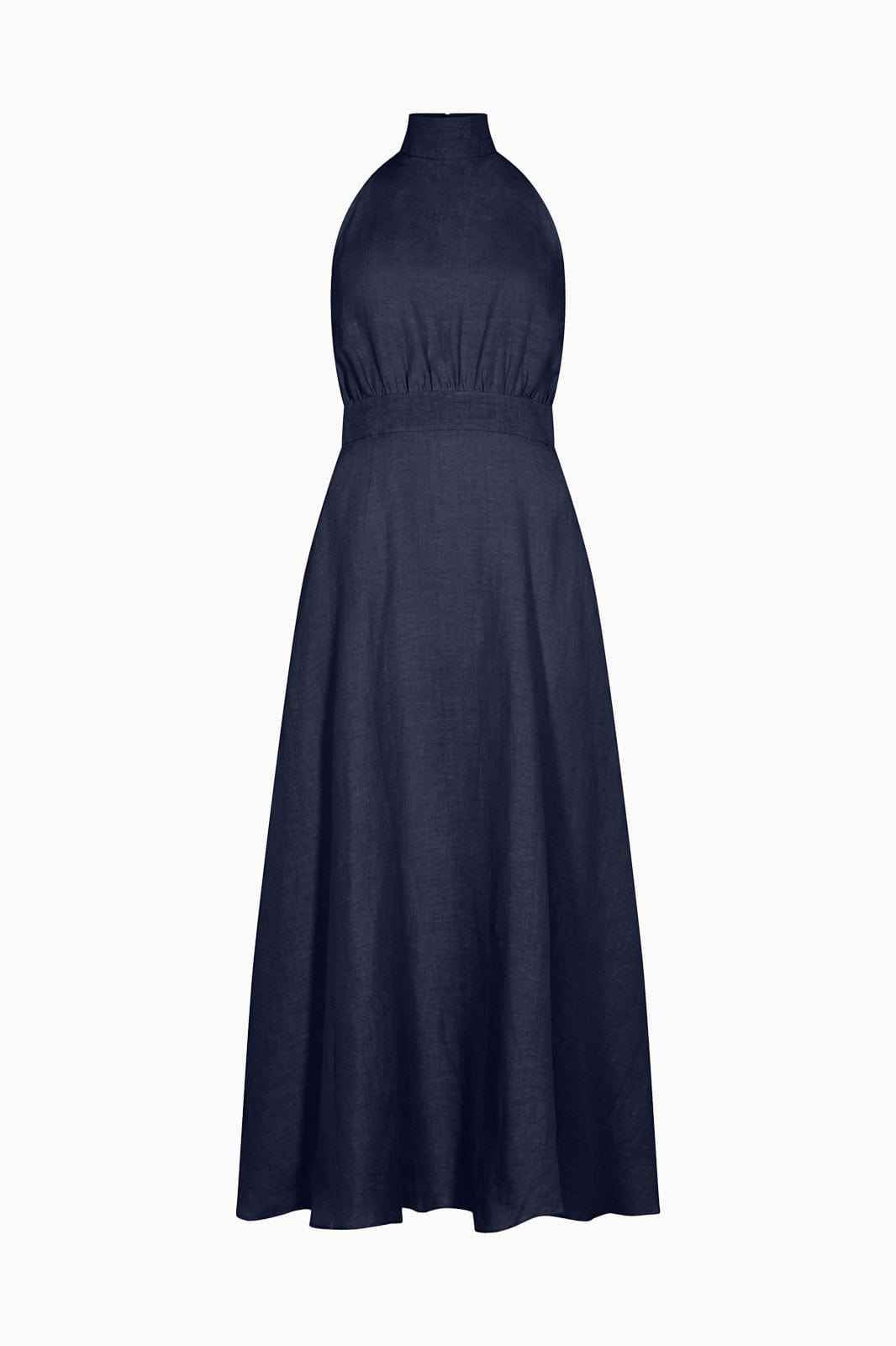 The Isi Halterneck Dress in navy blue
