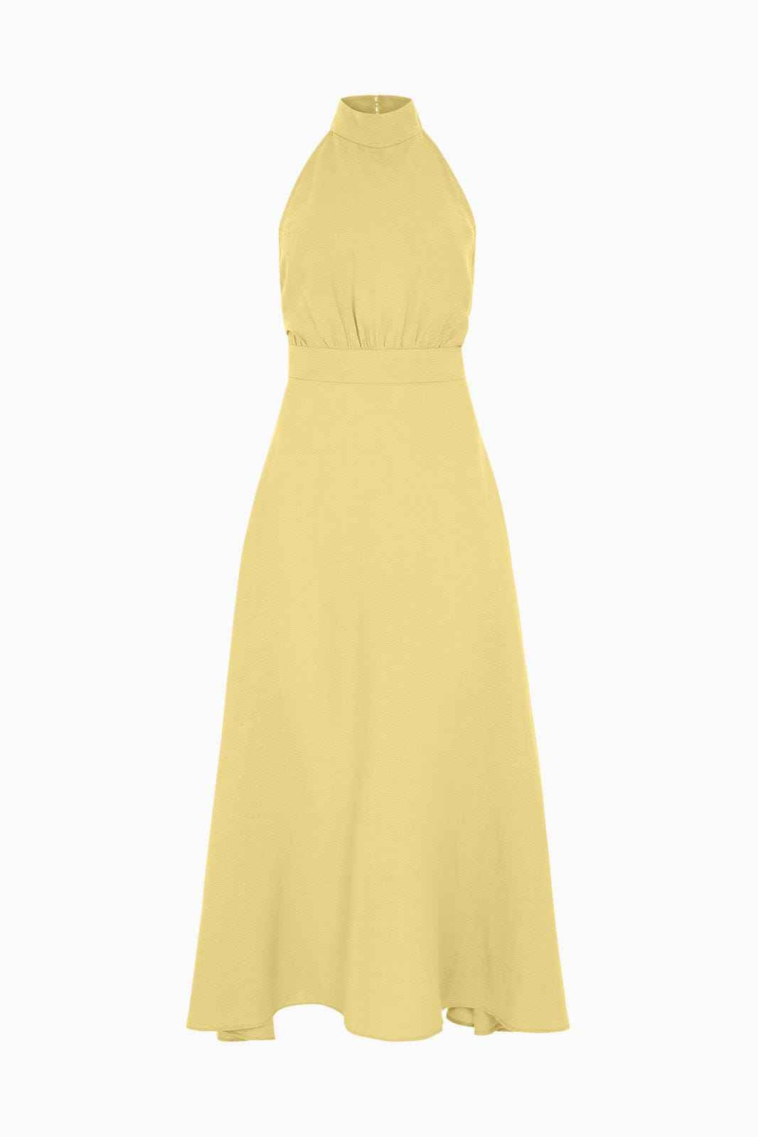 The Isi Halterneck Dress in yellow