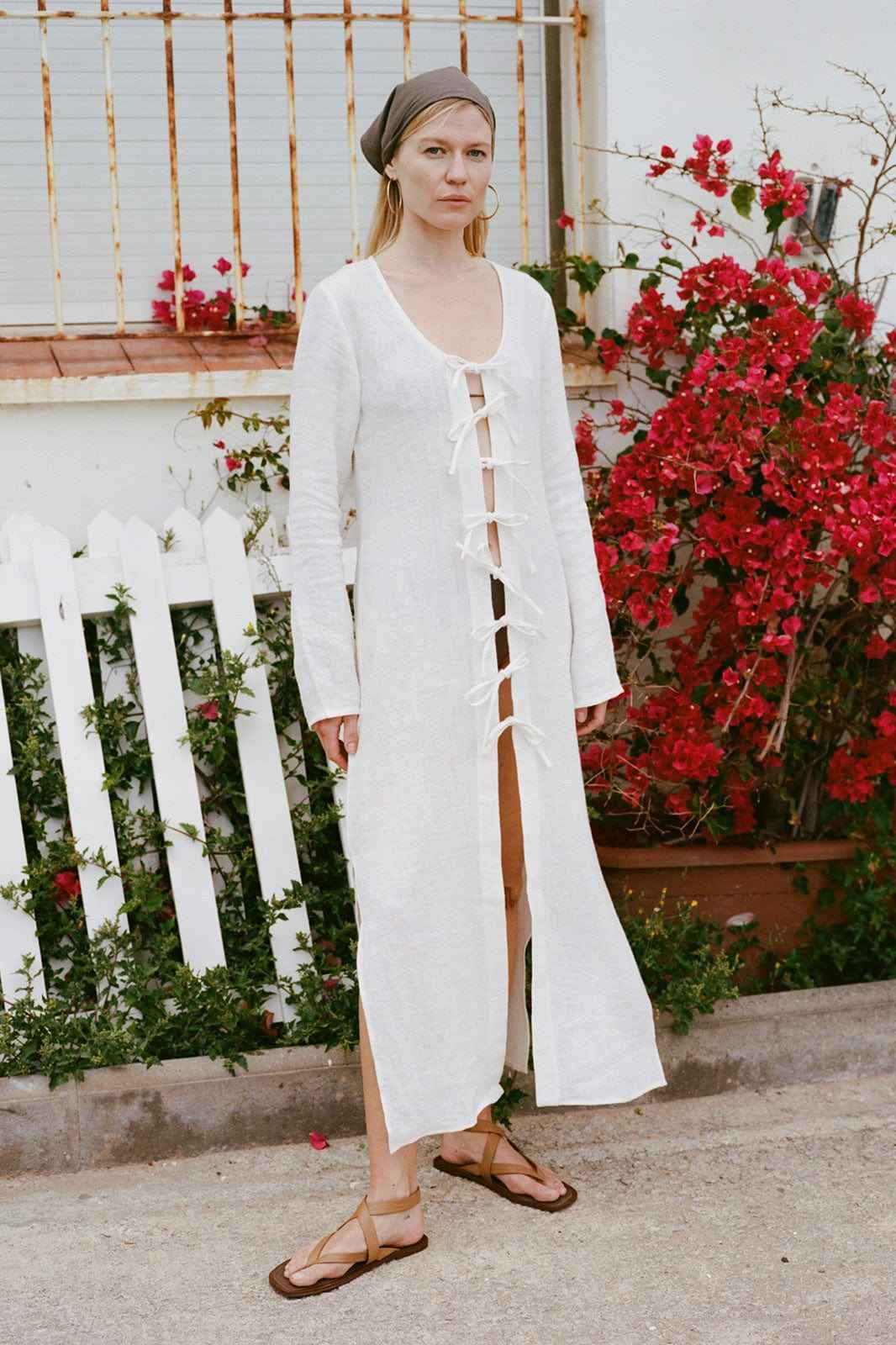 The Michi Maxi Kaftan in off-white