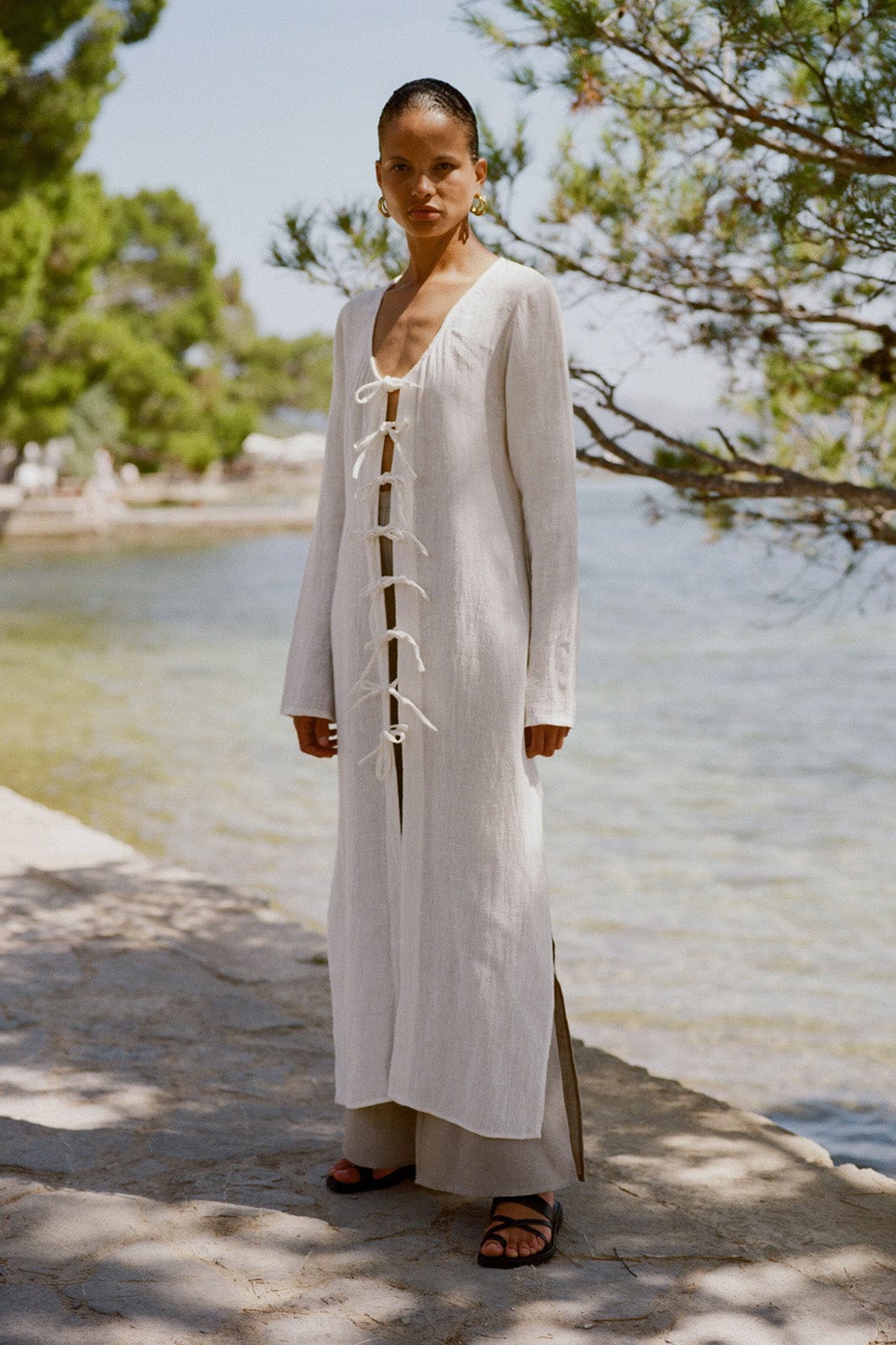 The Michi Maxi Kaftan in off-white