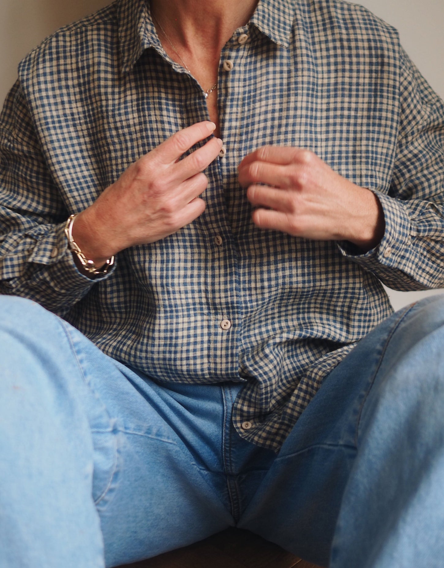 agnes shirt | coastal blue check