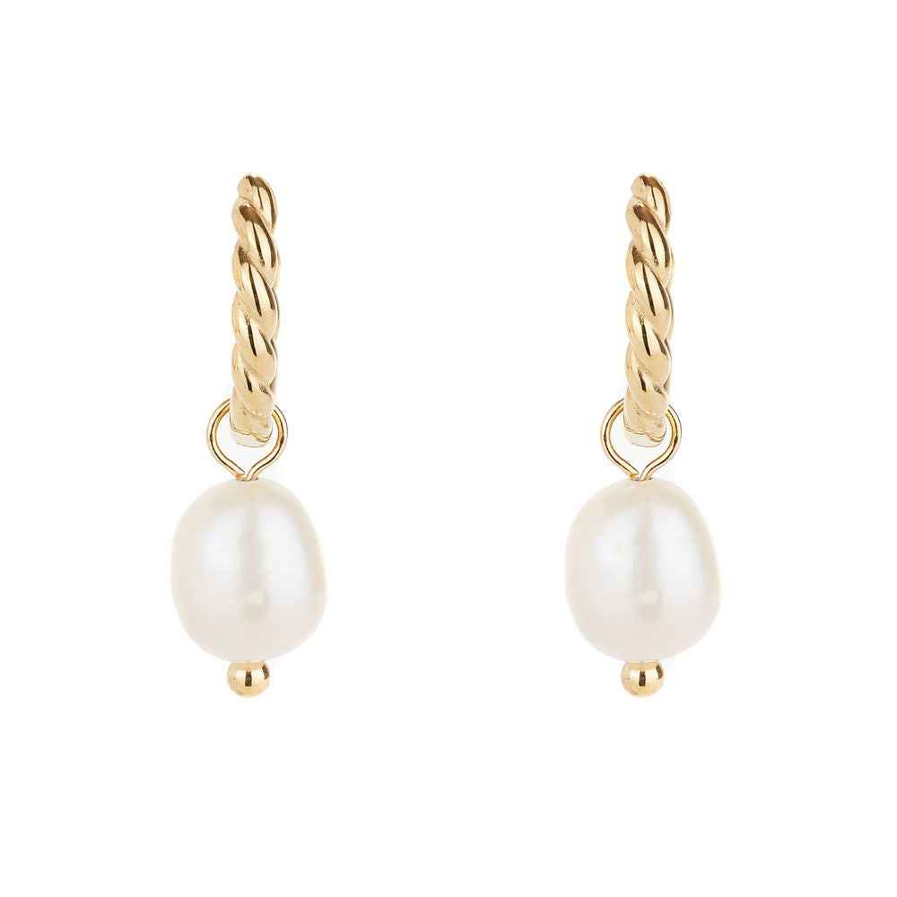 Gold Rope and Pearl Hoops