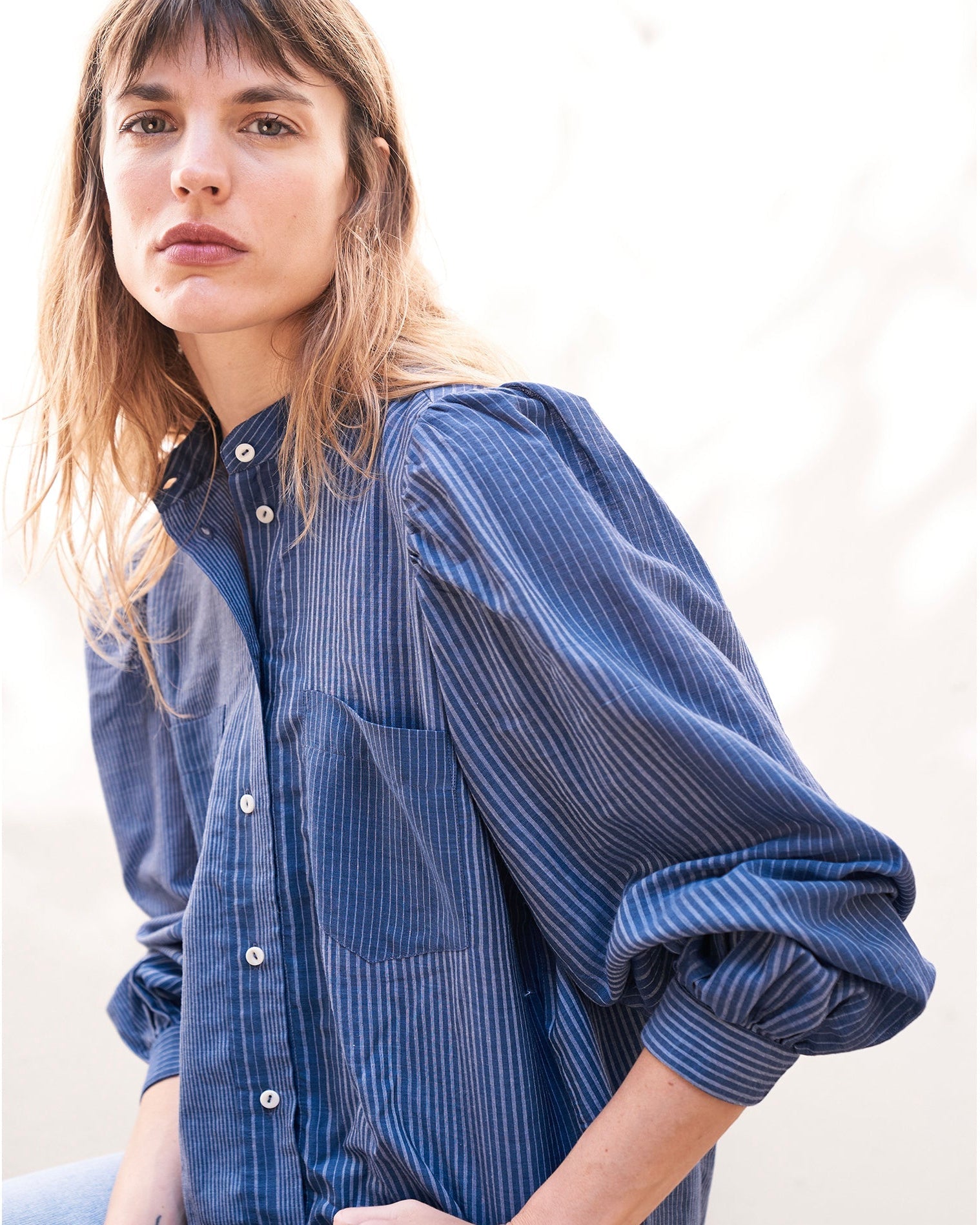 ingrid blouse | indigo stripe