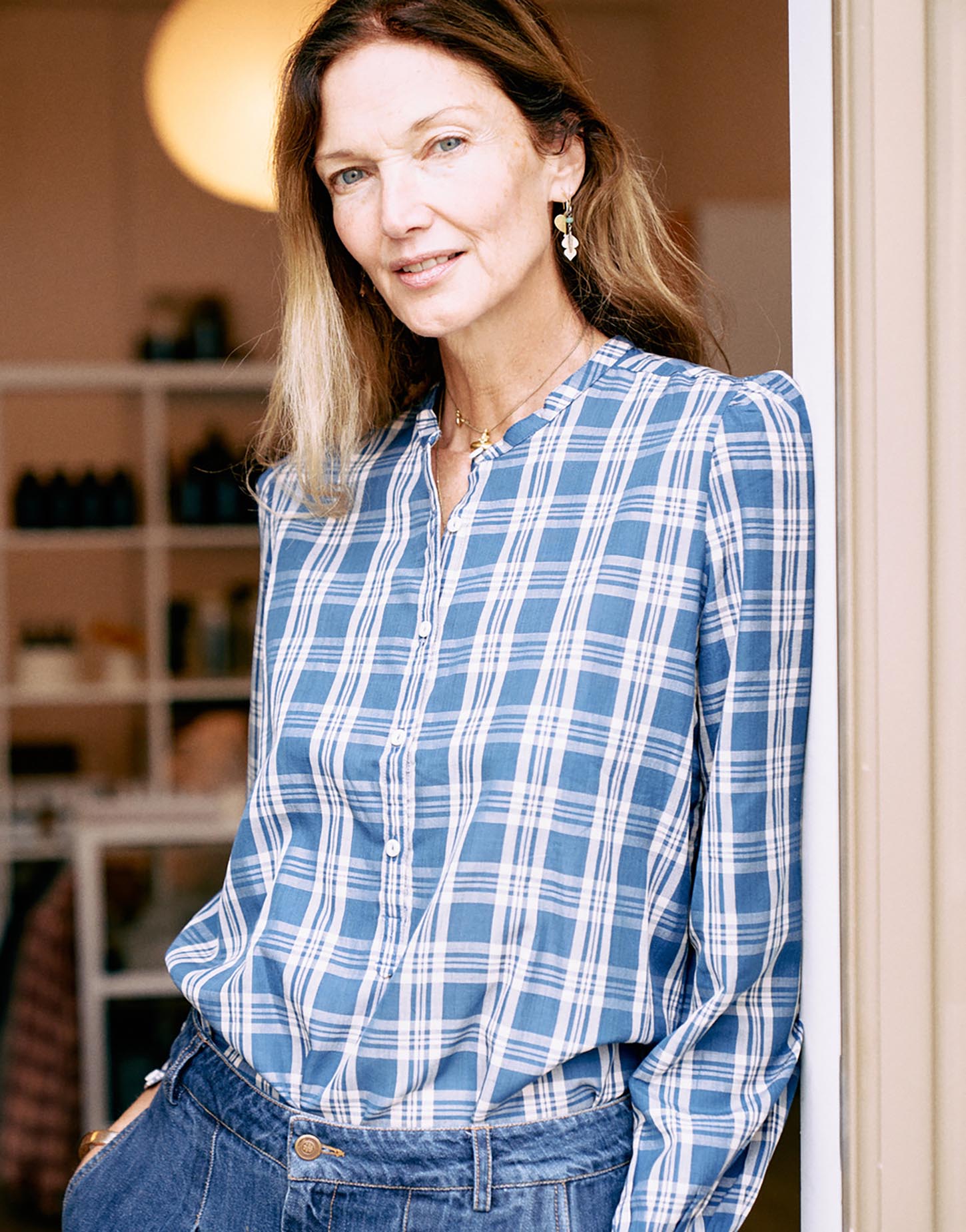 nora blouse | seaport check