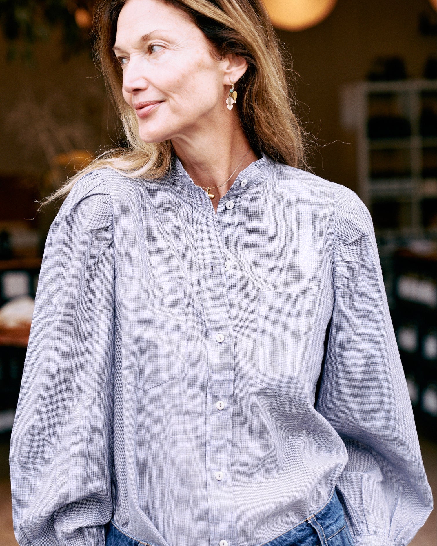 ingrid blouse | oxford blue