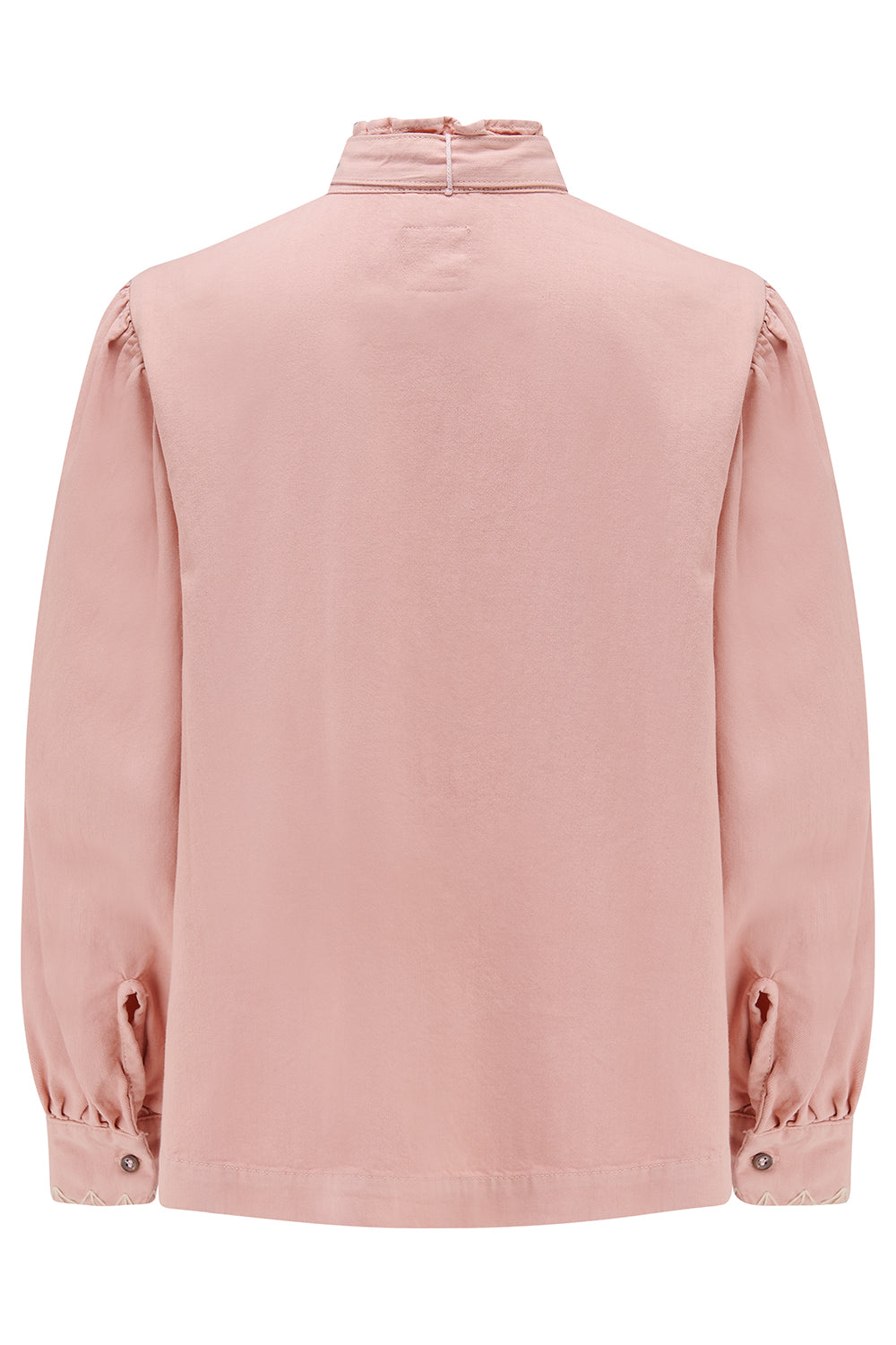 Poet Pussybow Denim Blouse in Peony Pink - seventy + mochi