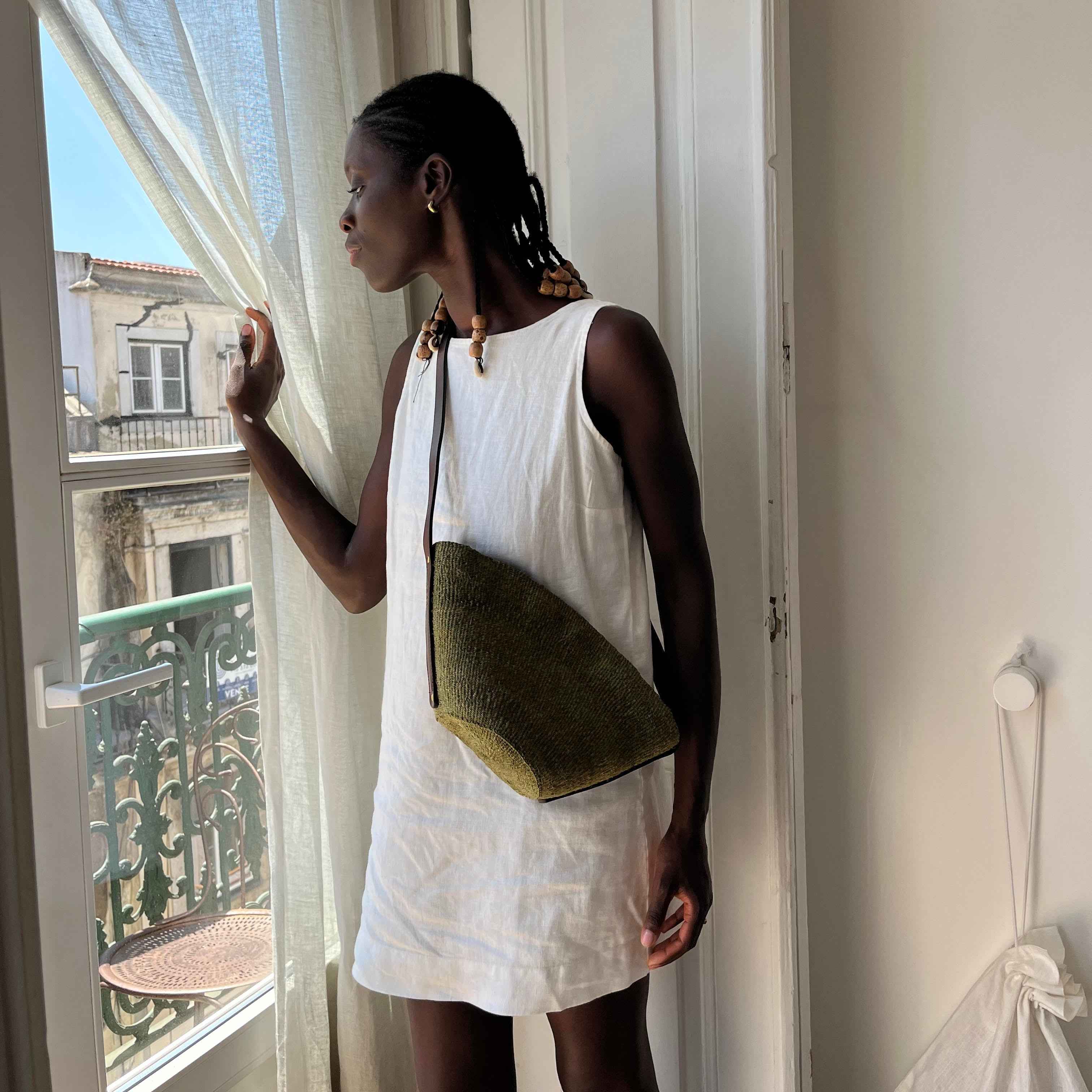 Crossbody Basket Olive & Brown