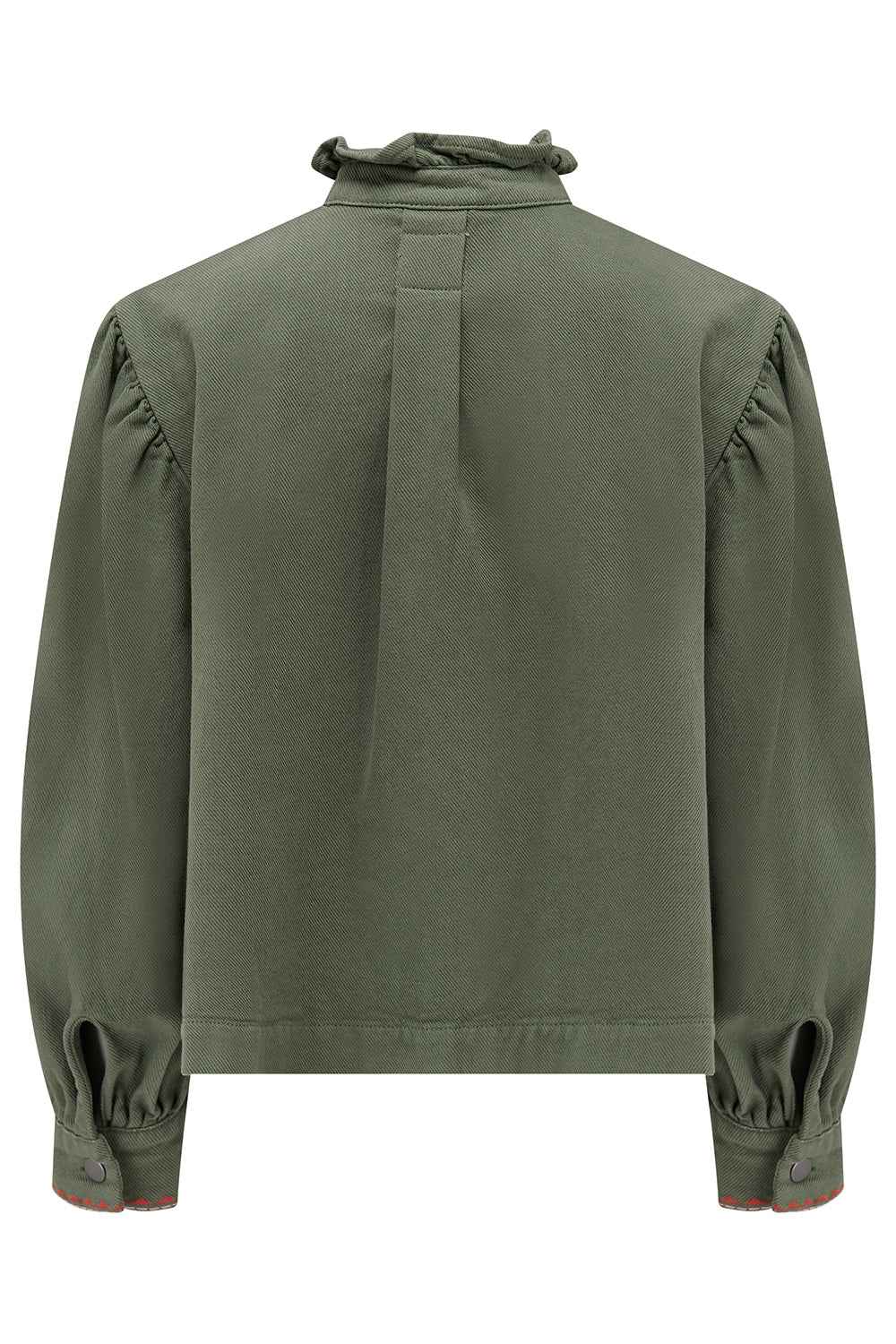 Ziggy Cropped Denim Jacket in Khaki