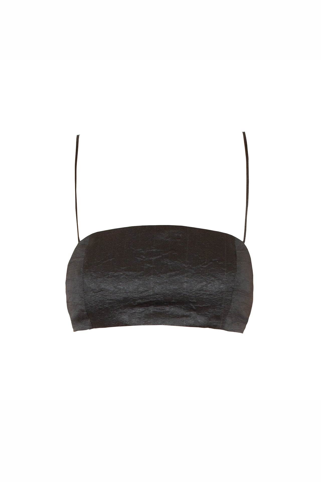 black designer backless top