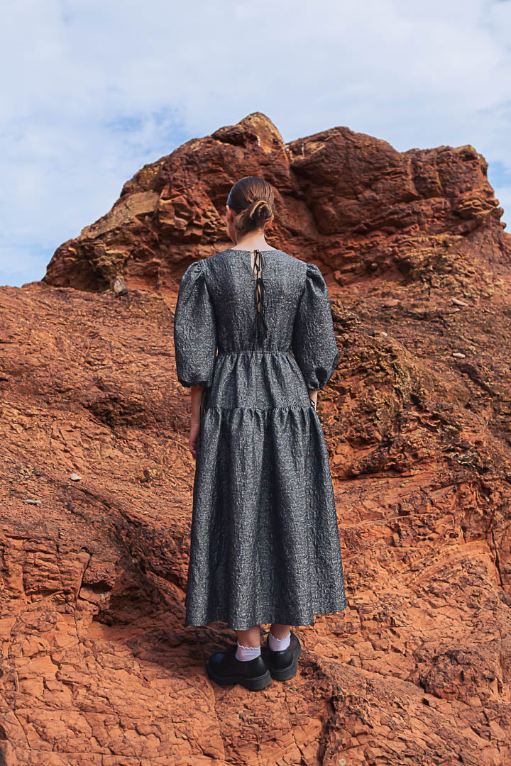 backless grey dress
