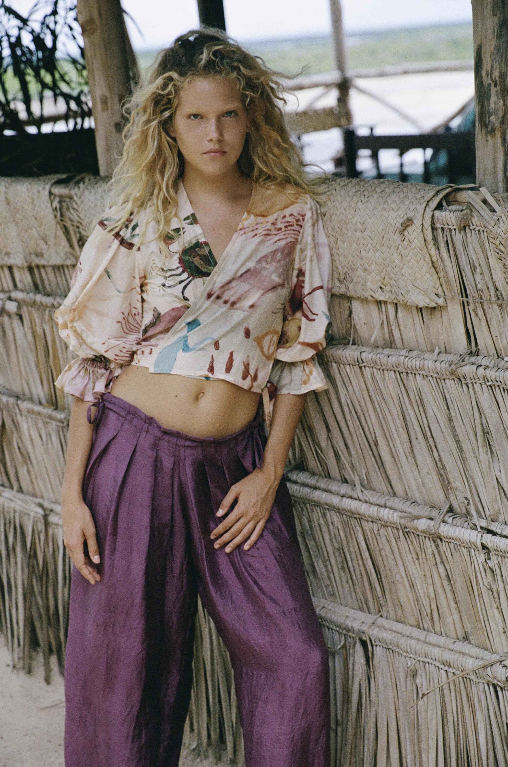 Bag pants - Aubergine silk