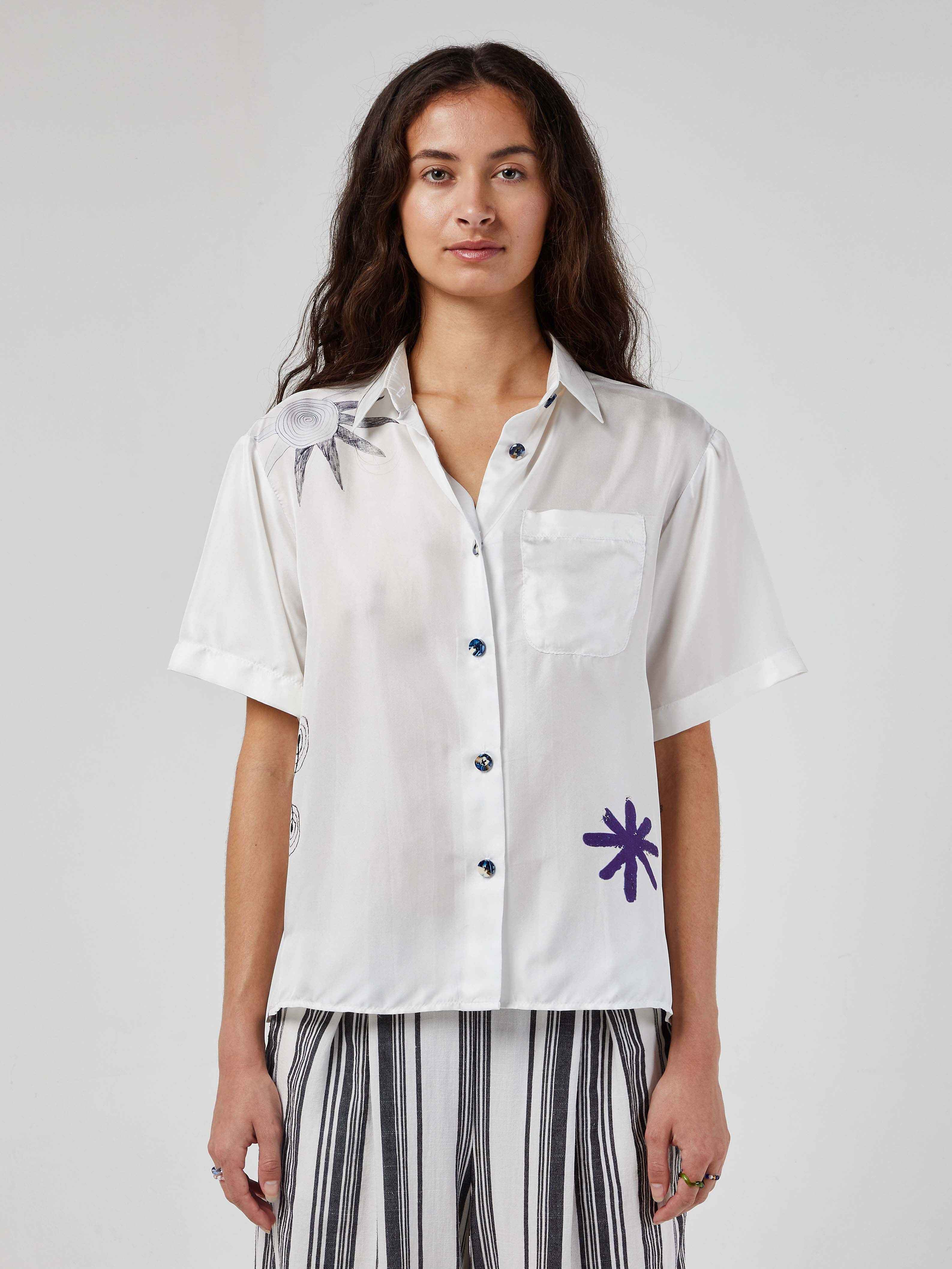 Isalos Silk Button-Up Shirt