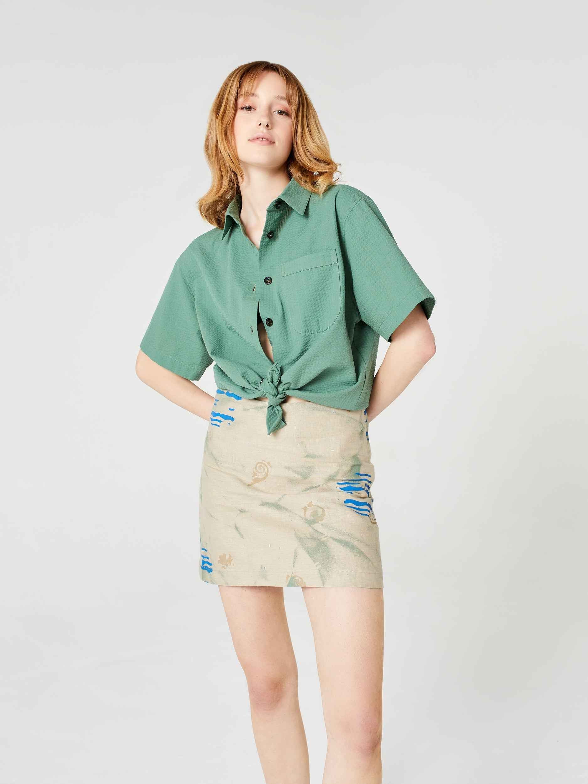 Cabane Hand-Painted Miniskirt