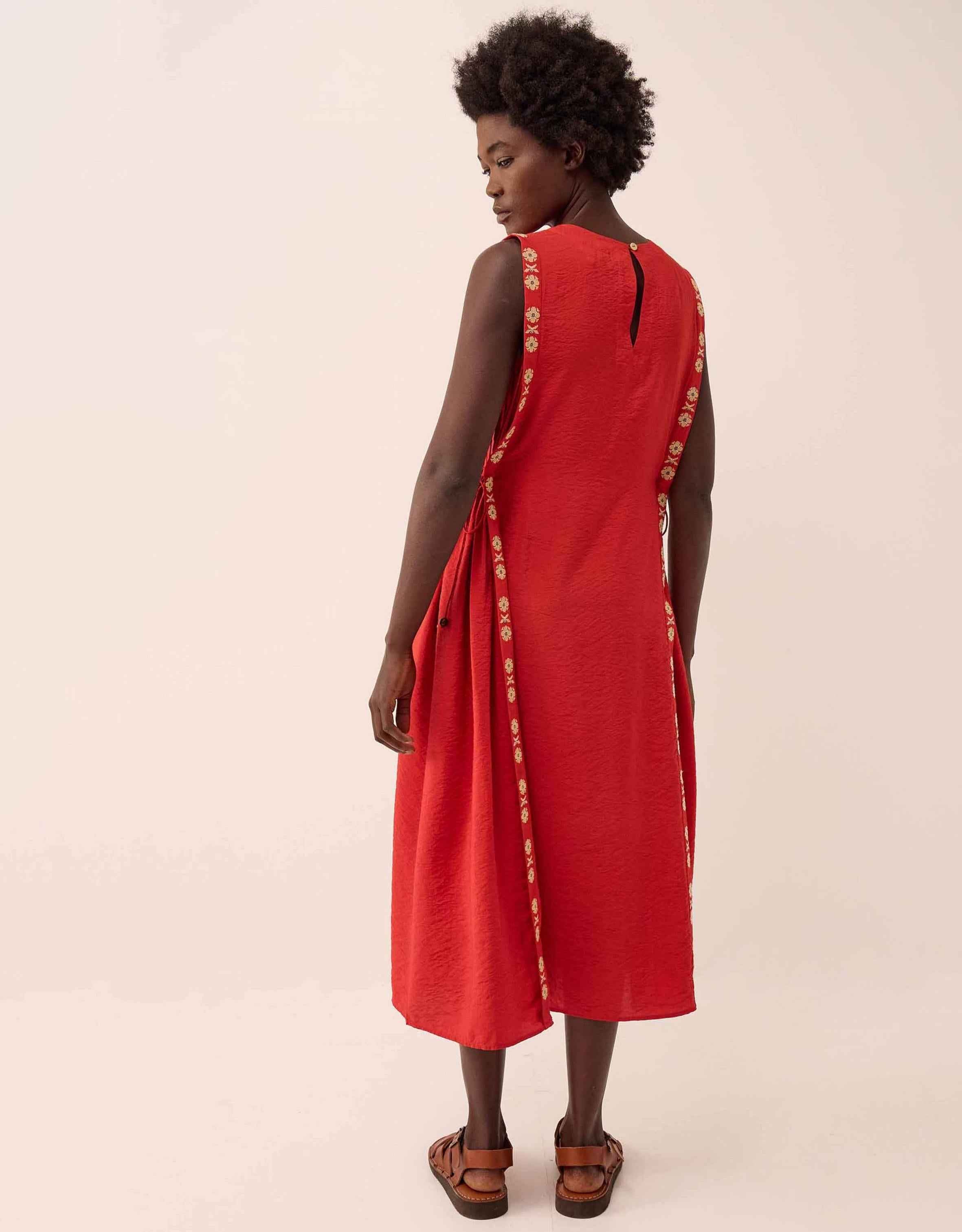 Cheryl Embroidered Side Dress